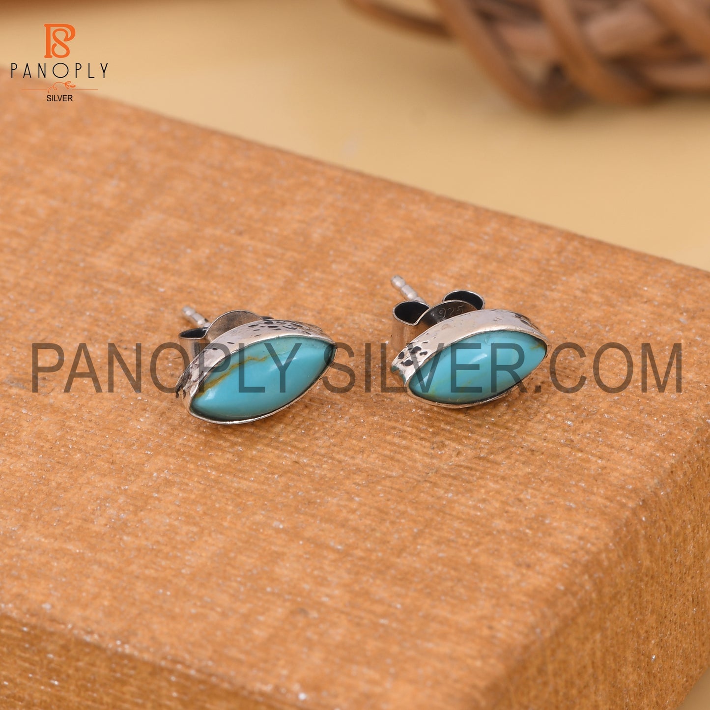 Turquoise 925 Quality Marquise Southwestern Earrings