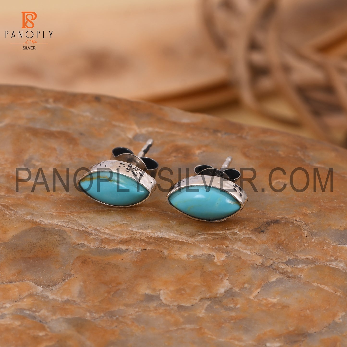 Turquoise 925 Quality Marquise Southwestern Earrings