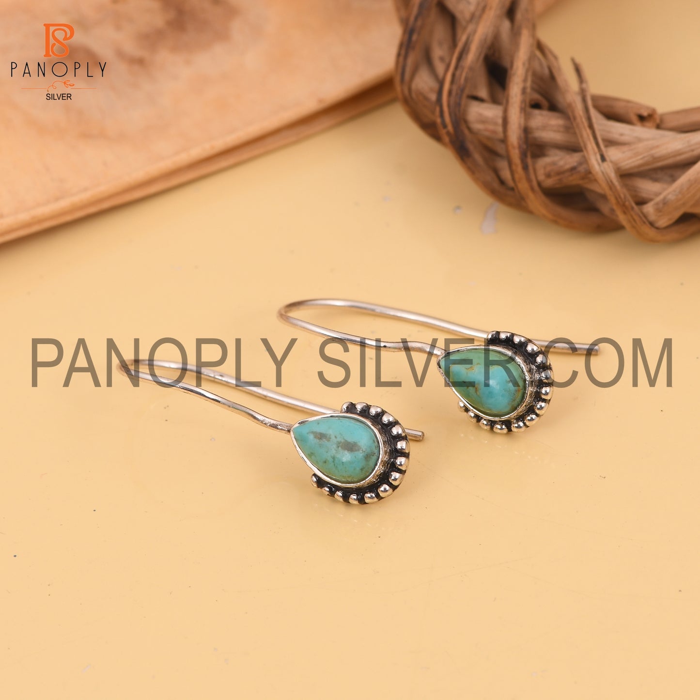 Kingman Turquoise 925 Quality Fish Hook Earrings