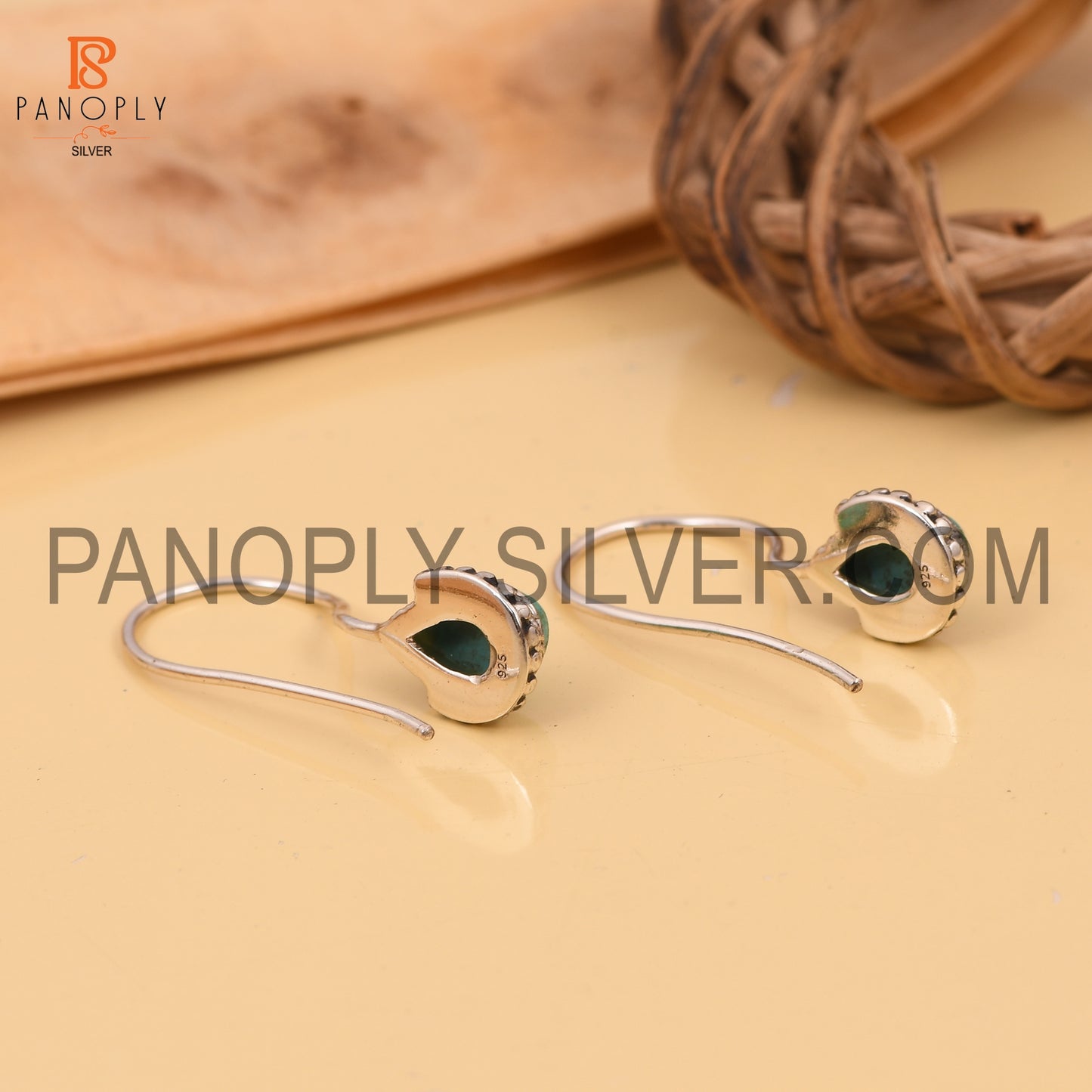 Kingman Turquoise 925 Quality Fish Hook Earrings