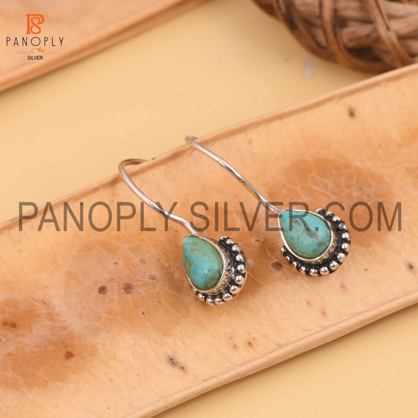 Kingman Turquoise 925 Quality Fish Hook Earrings