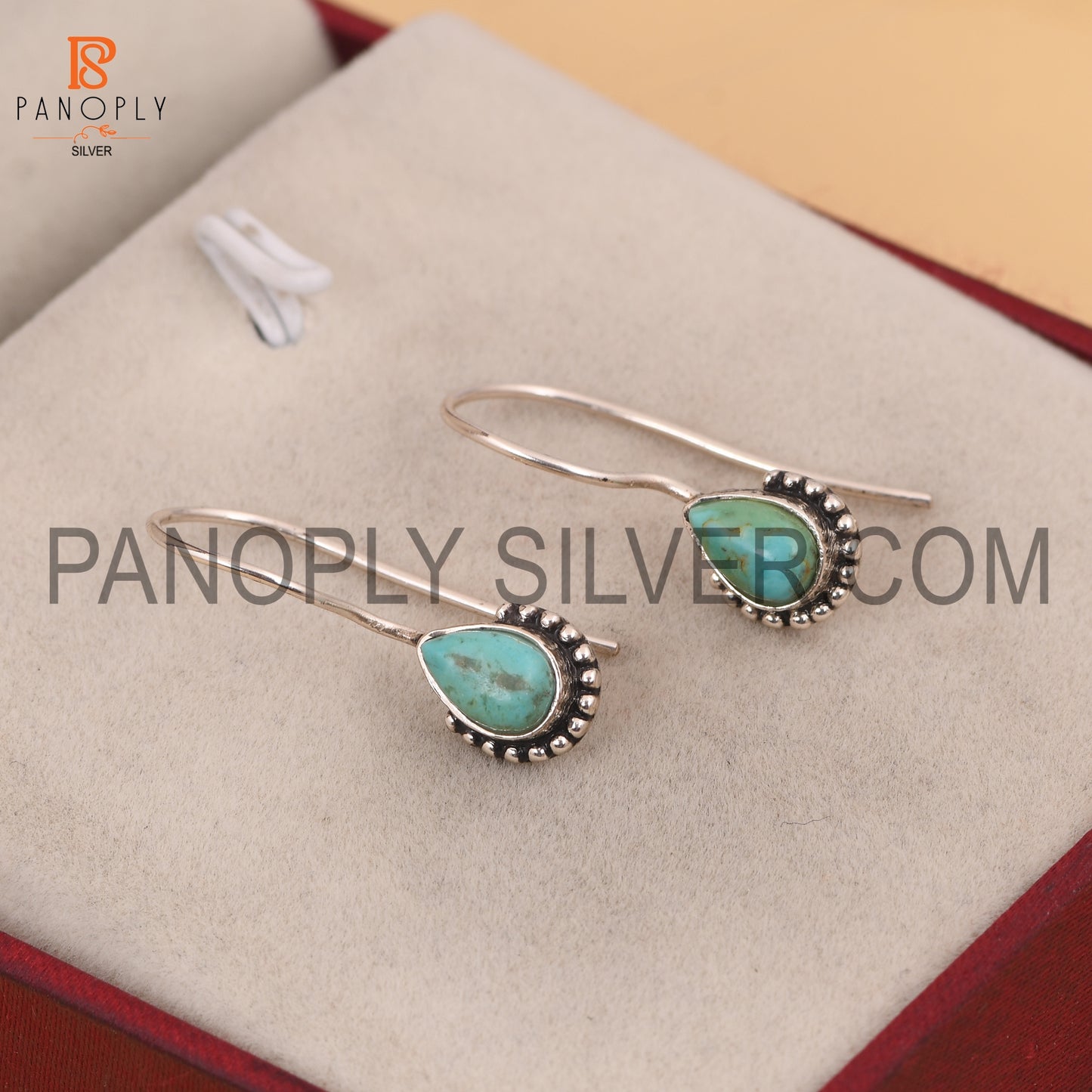 Kingman Turquoise 925 Quality Fish Hook Earrings