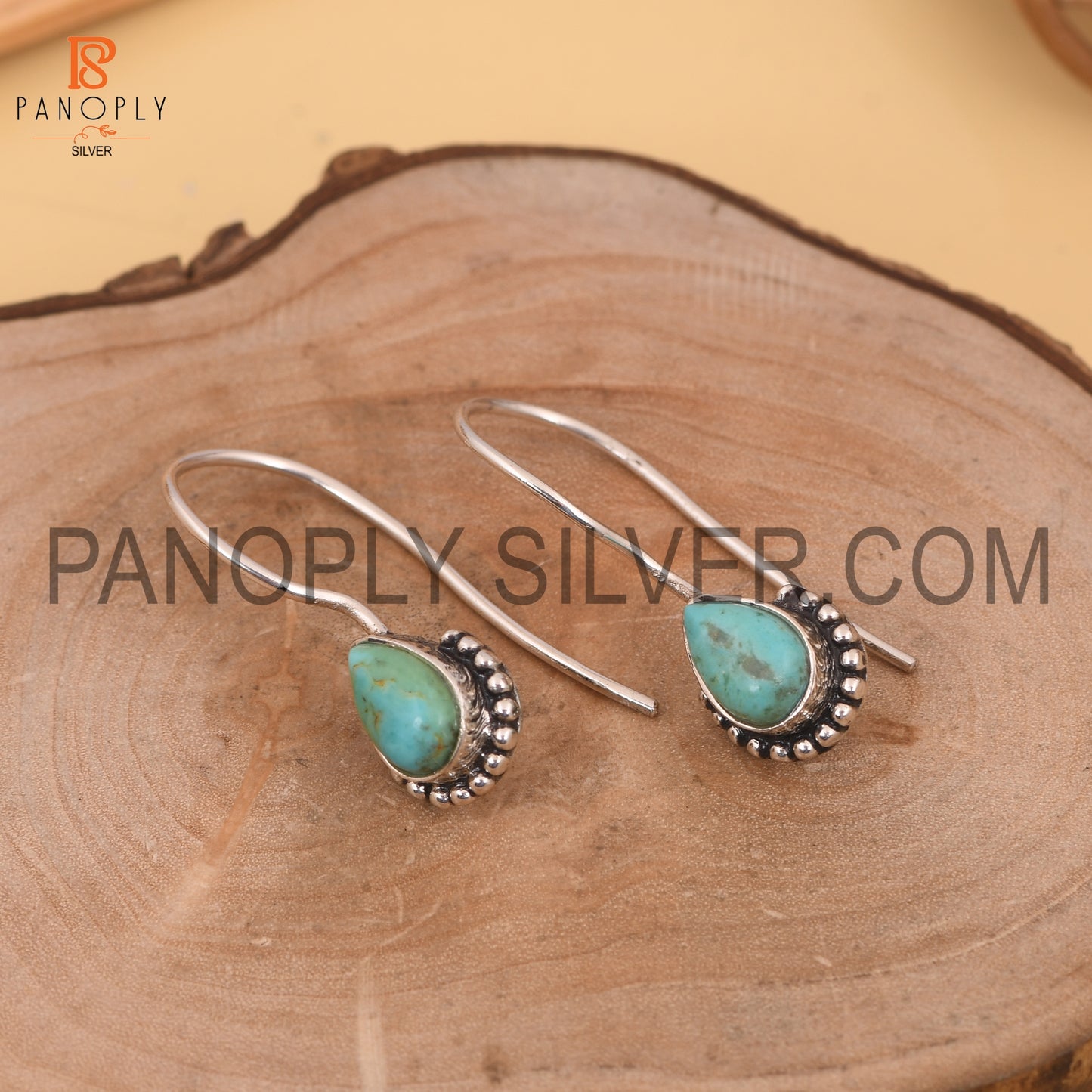 Kingman Turquoise 925 Quality Fish Hook Earrings