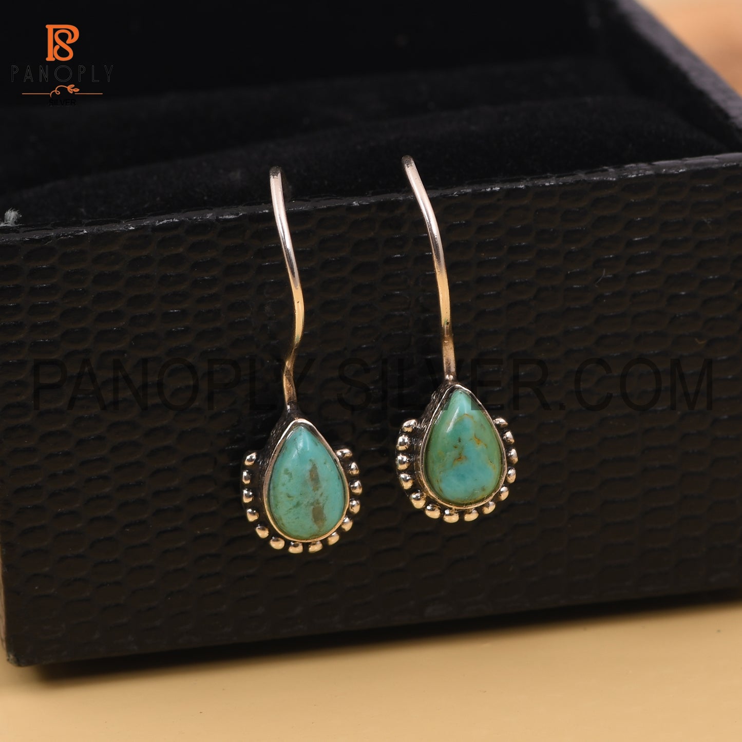 Kingman Turquoise 925 Quality Fish Hook Earrings