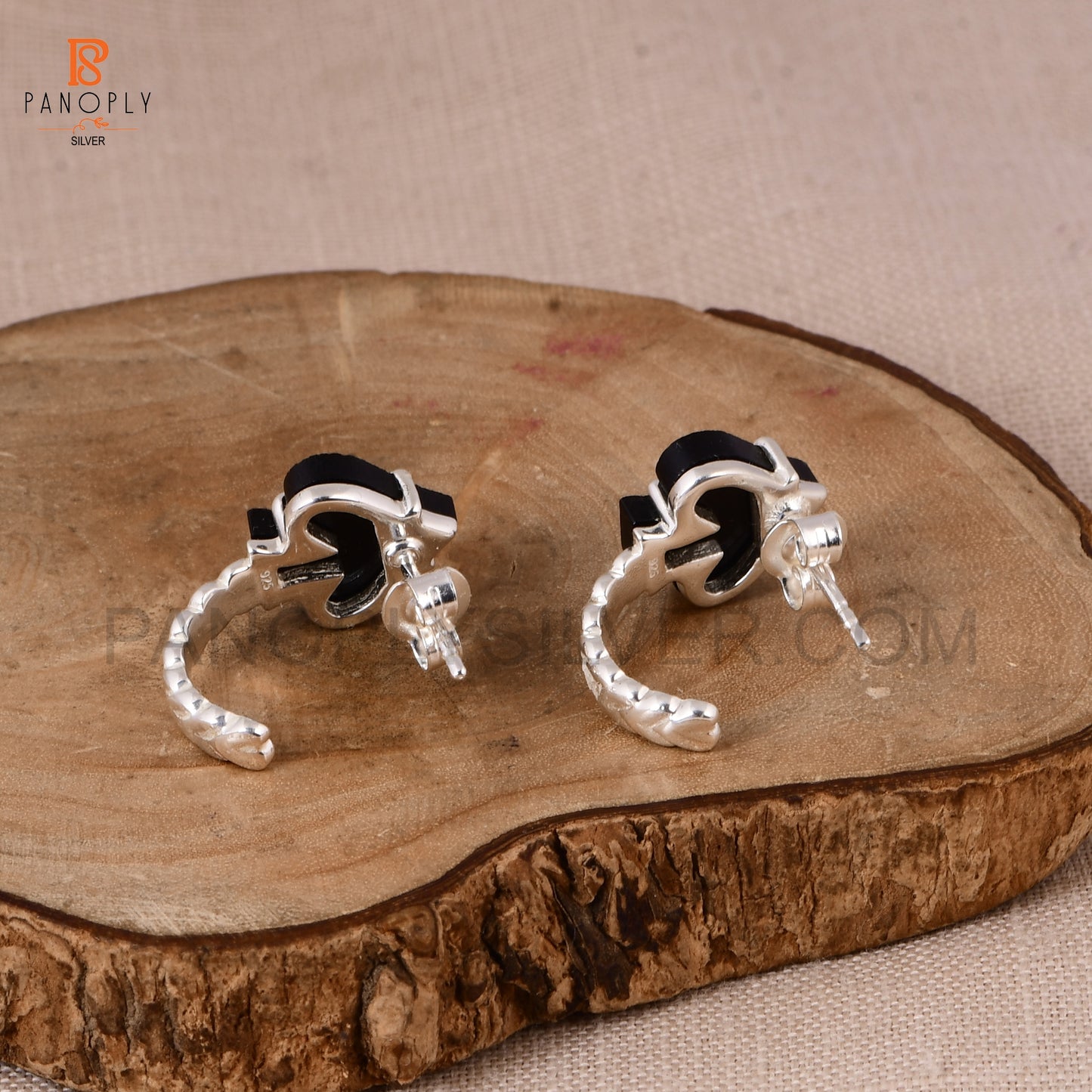 Black Onyx Ace of Spades Sterling Silver Stud Earrings – Poker-Inspired Jewelry