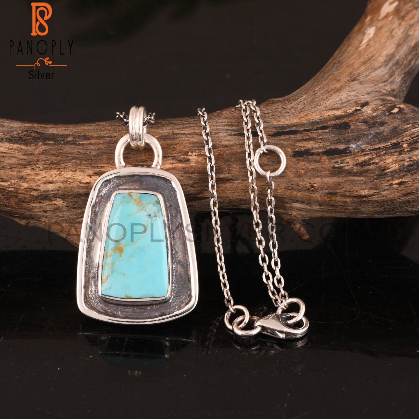 Kingman Turquoise 925 Silver Engagement Pendant