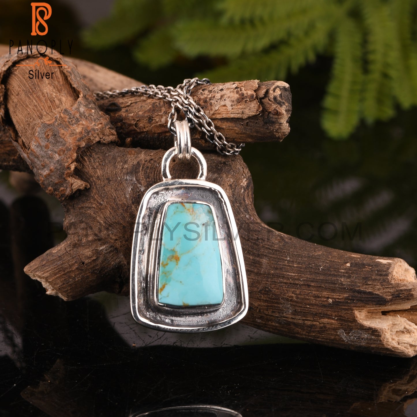 Kingman Turquoise 925 Silver Engagement Pendant