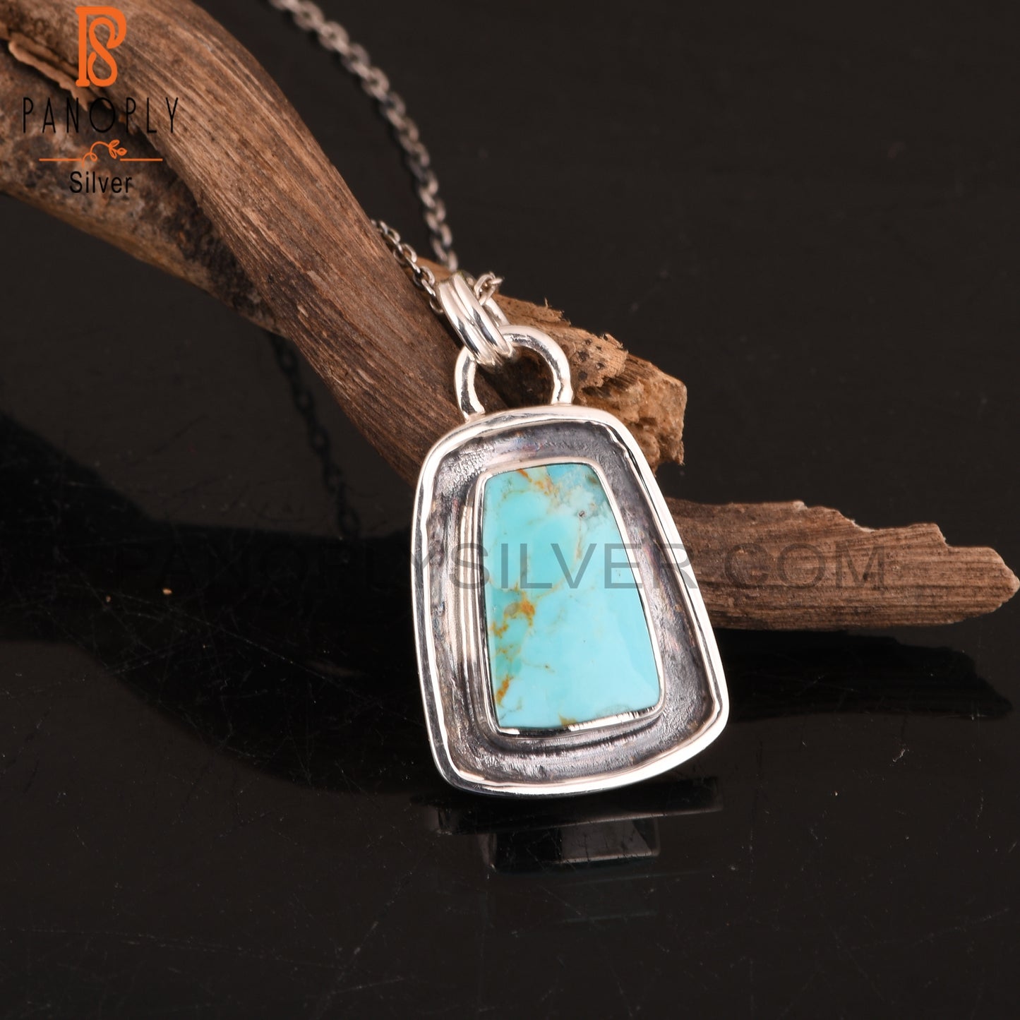 Kingman Turquoise 925 Silver Engagement Pendant