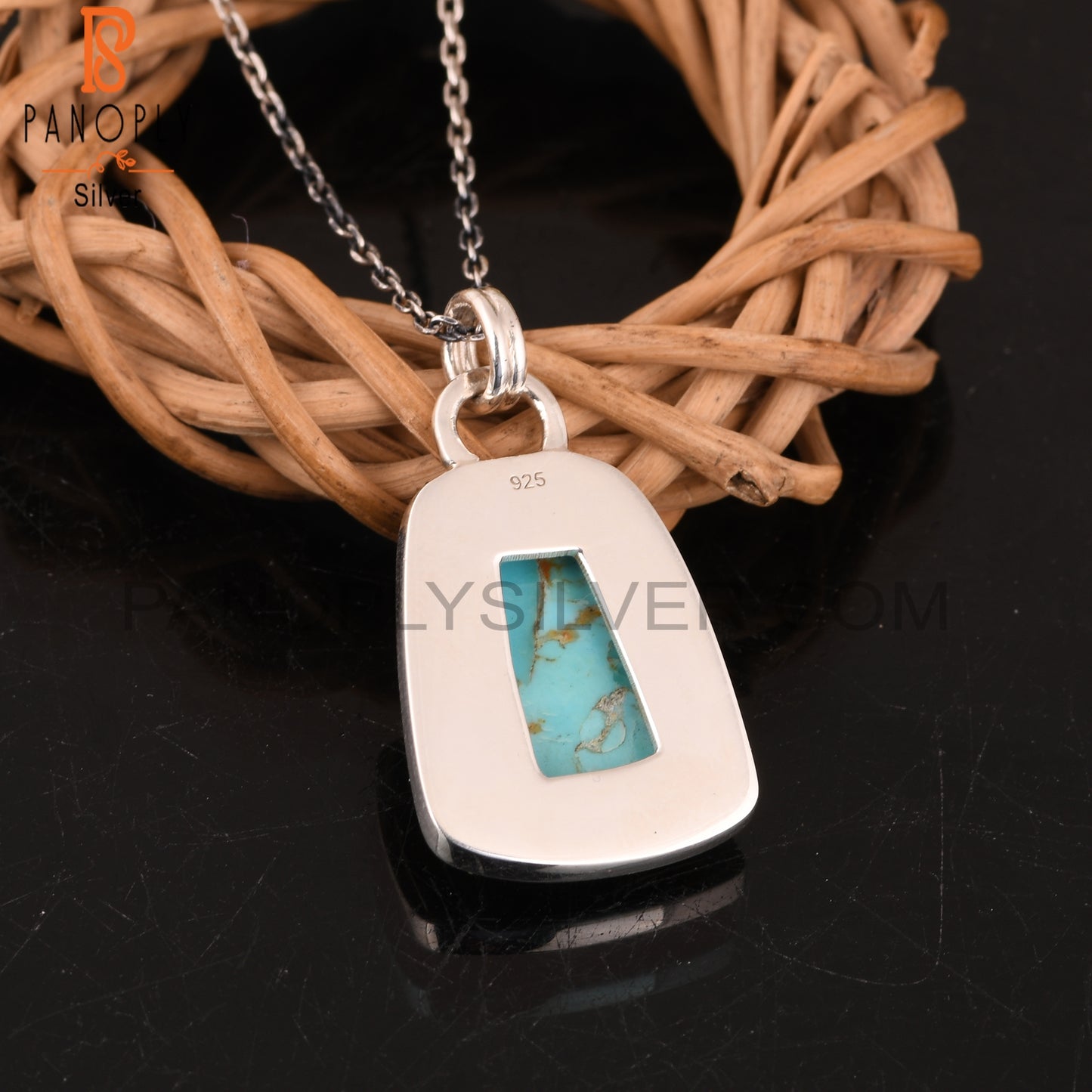 Kingman Turquoise 925 Silver Engagement Pendant