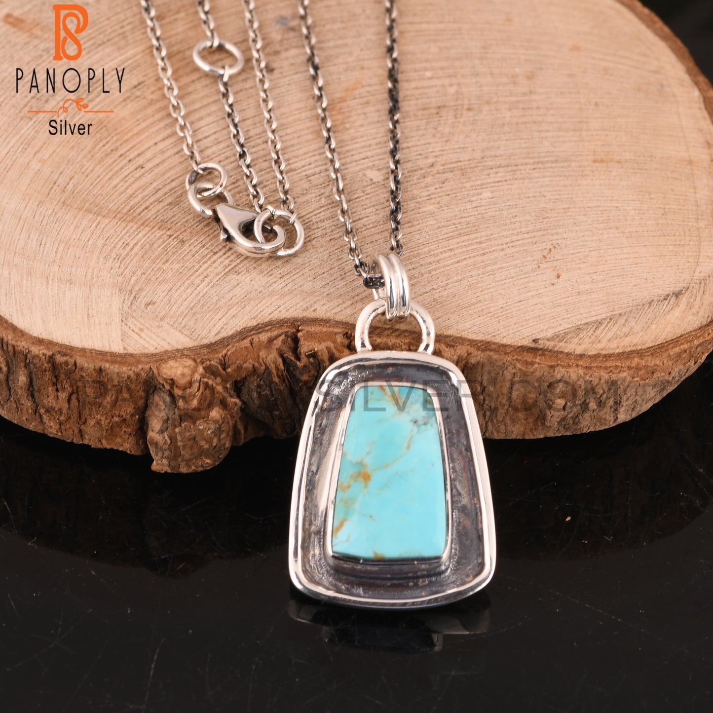 Kingman Turquoise 925 Silver Engagement Pendant