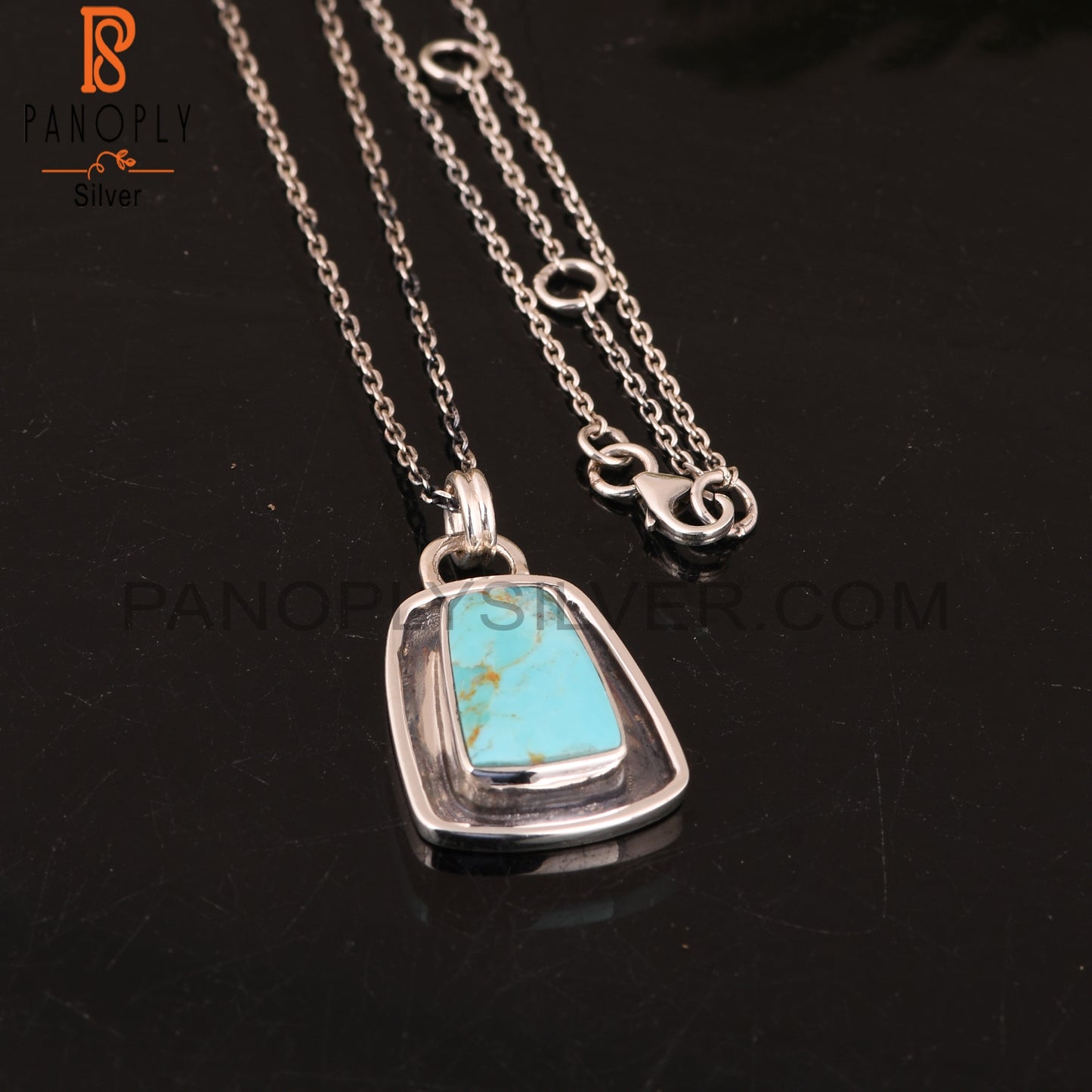 Kingman Turquoise 925 Silver Engagement Pendant