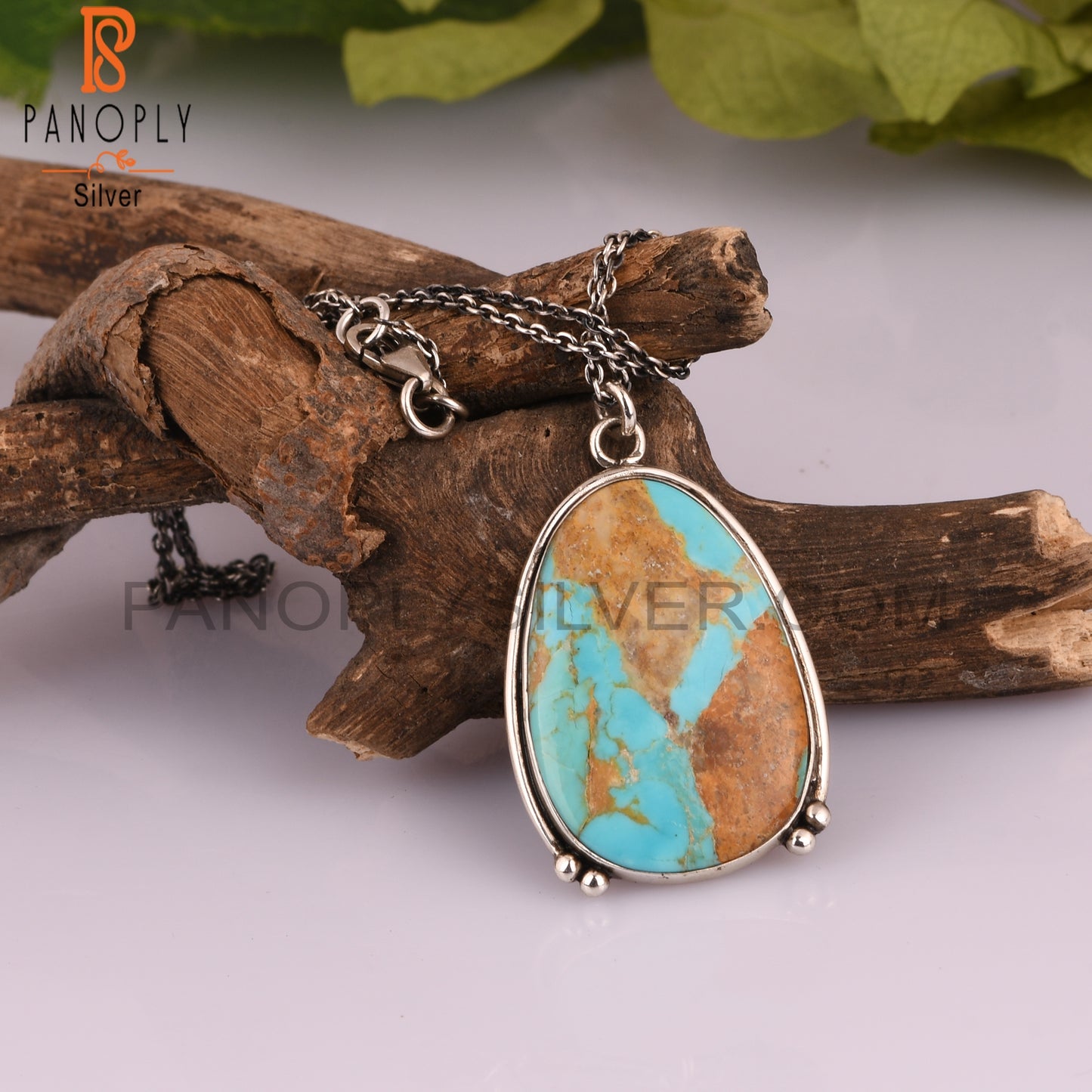 Kingman Turquoise 925 Stamp Sterling Silver Pendant