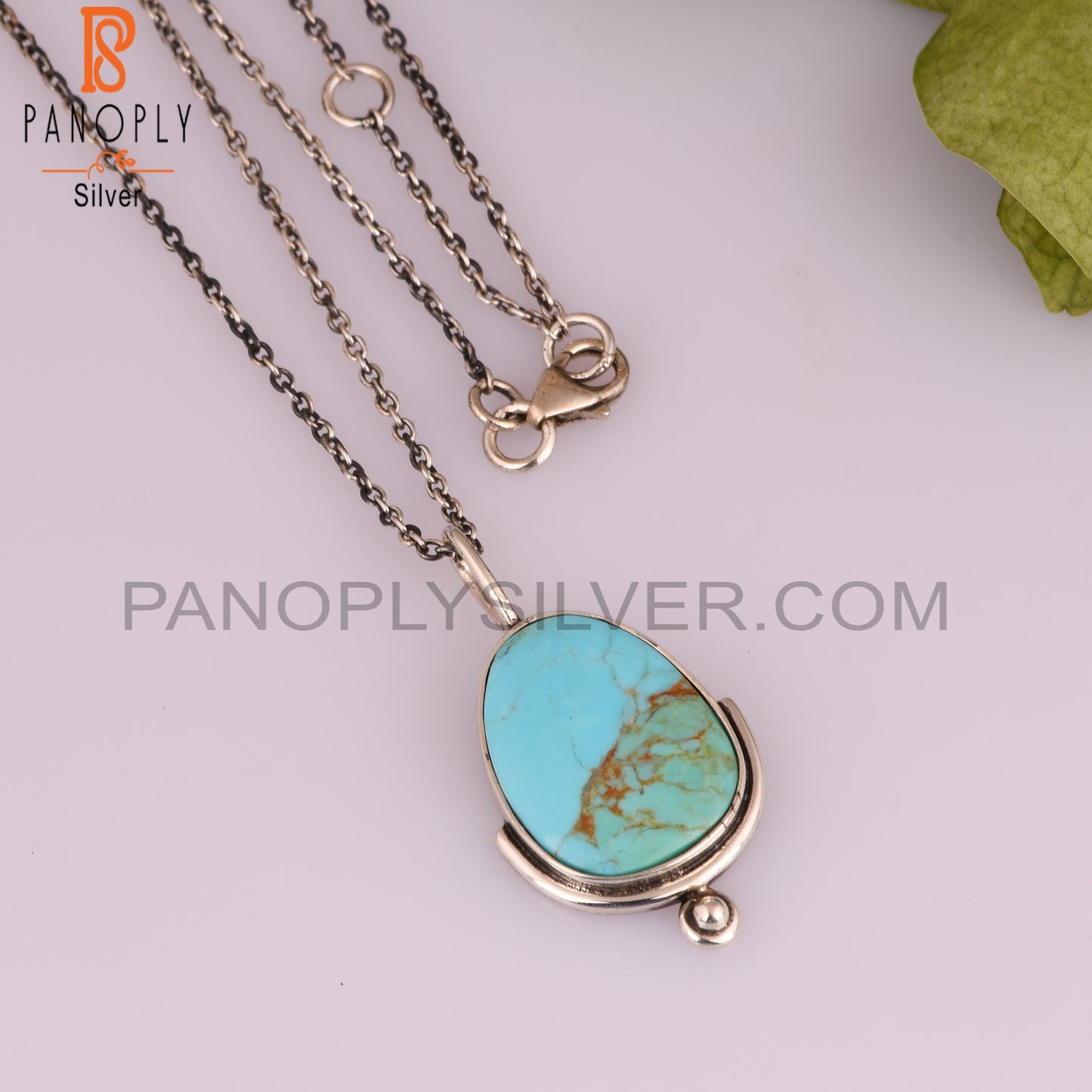 Kingman Turquoise Unshaped 925 Sterling Silver Pendant