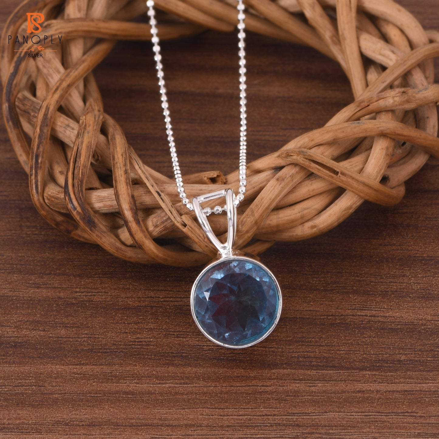 Bio Alexandrite Doublet Quartz Ball Chain Pendant Necklace