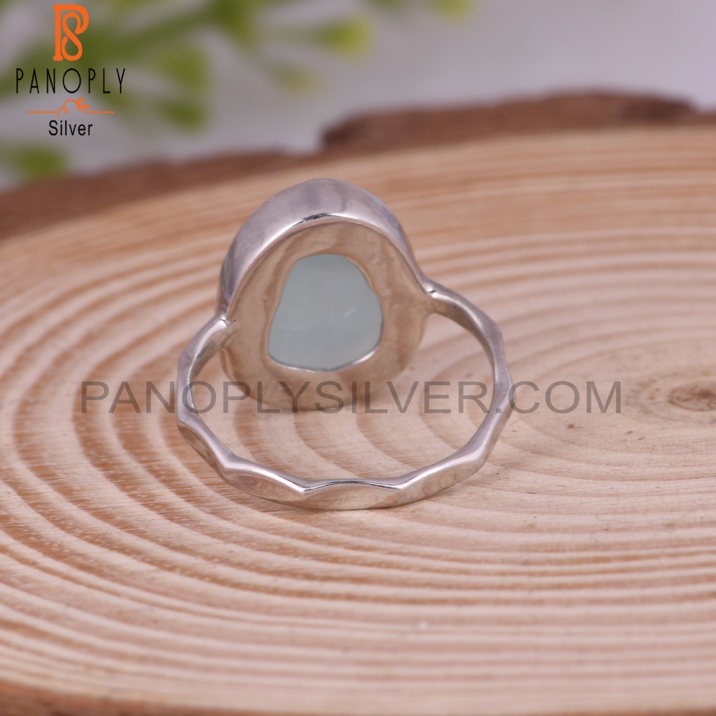 Natural Attractive Aqua Chalcedony 925 Sterling Silver Rings
