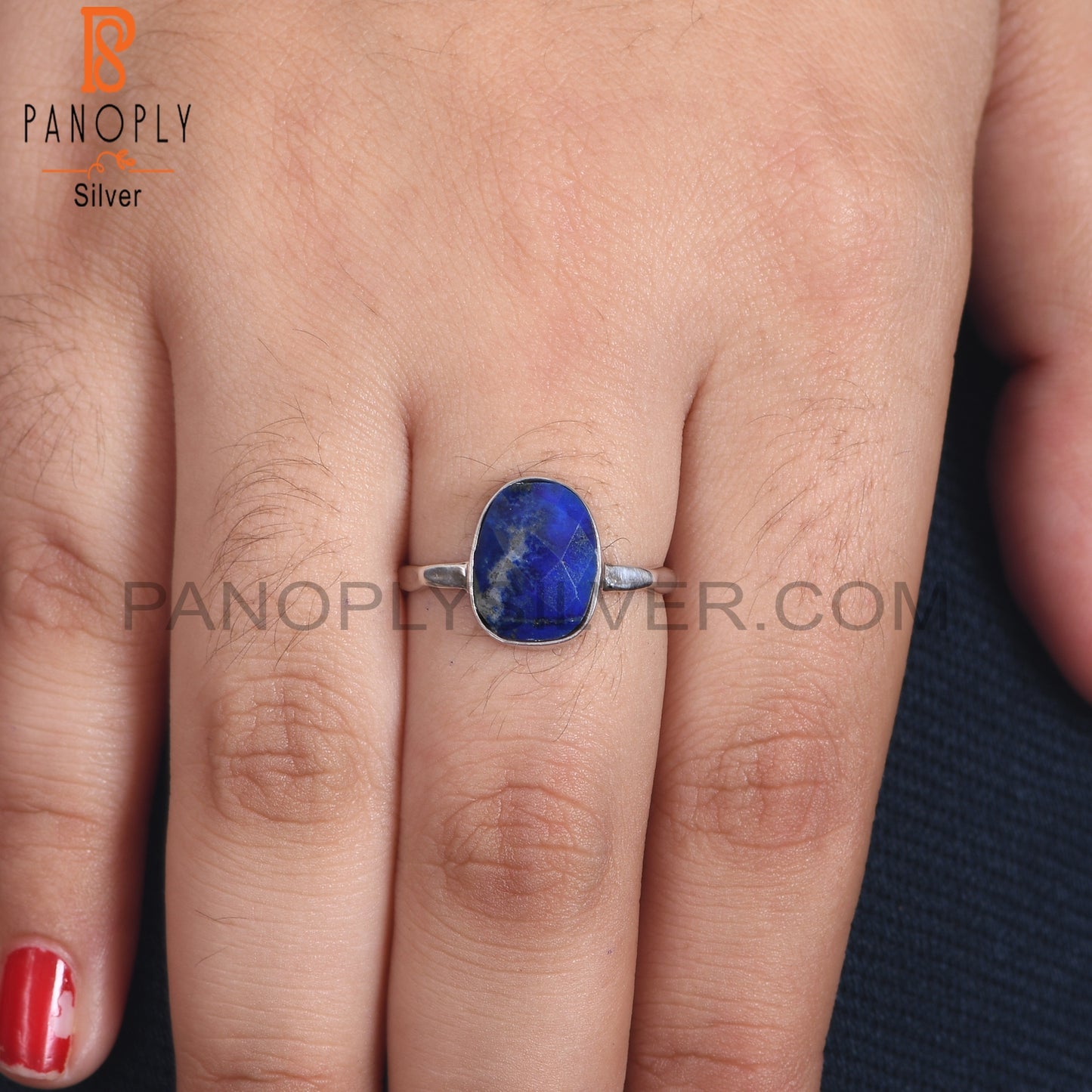 Lapis Gemstone 925 Sterling Silver Blue Rings