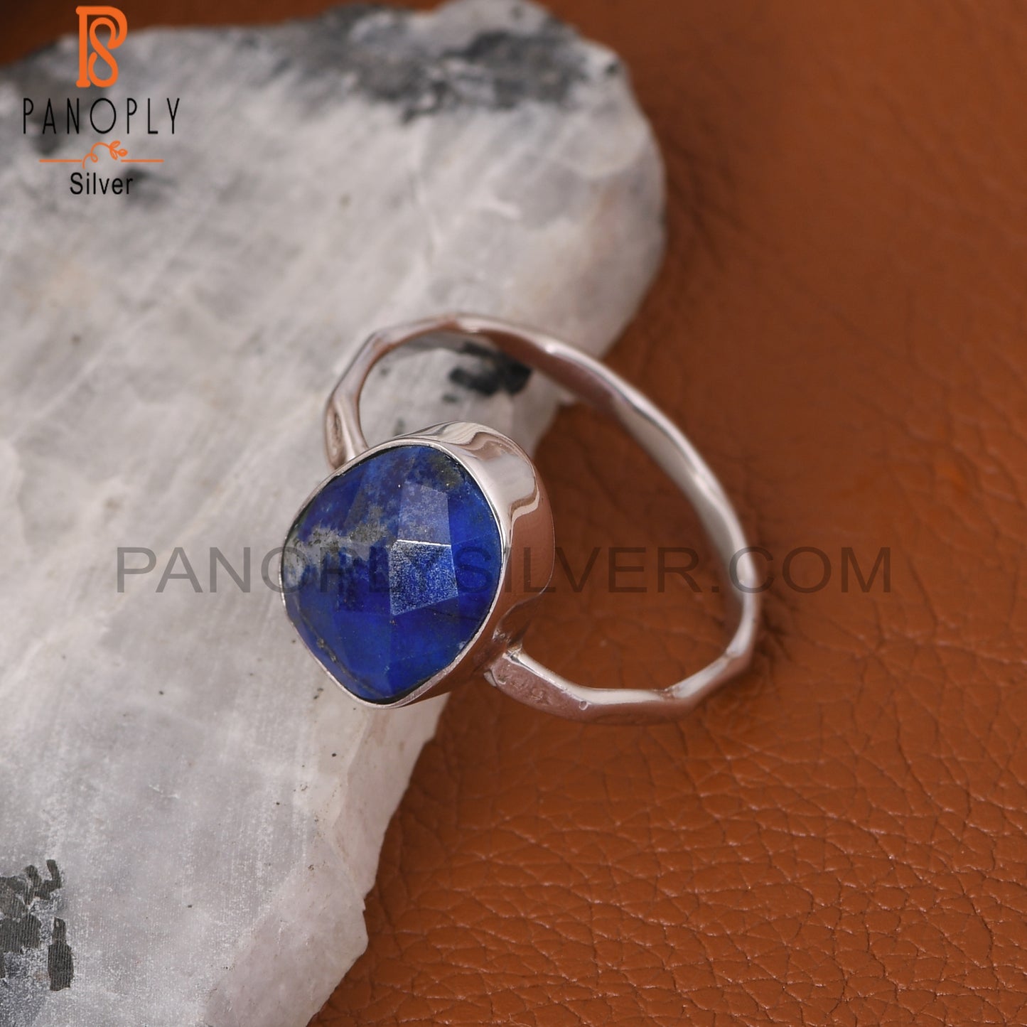 Lapis Gemstone 925 Sterling Silver Blue Rings