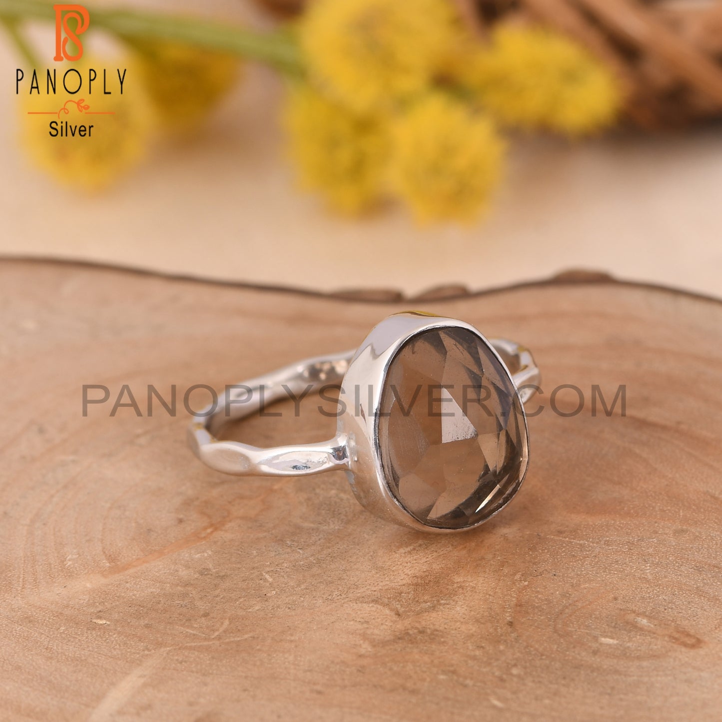 Smoky Handmade 925 Sterling Silver Quartz Rings