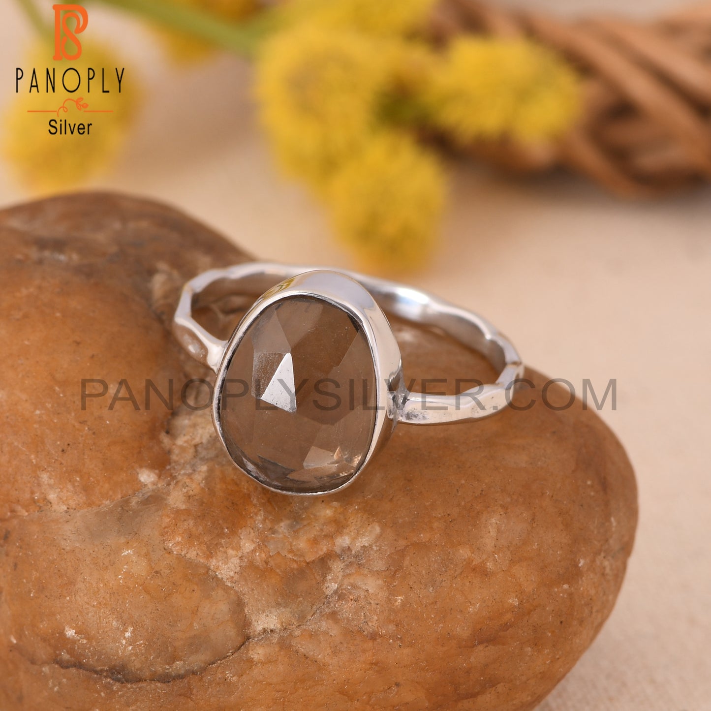 Smoky Handmade 925 Sterling Silver Quartz Rings