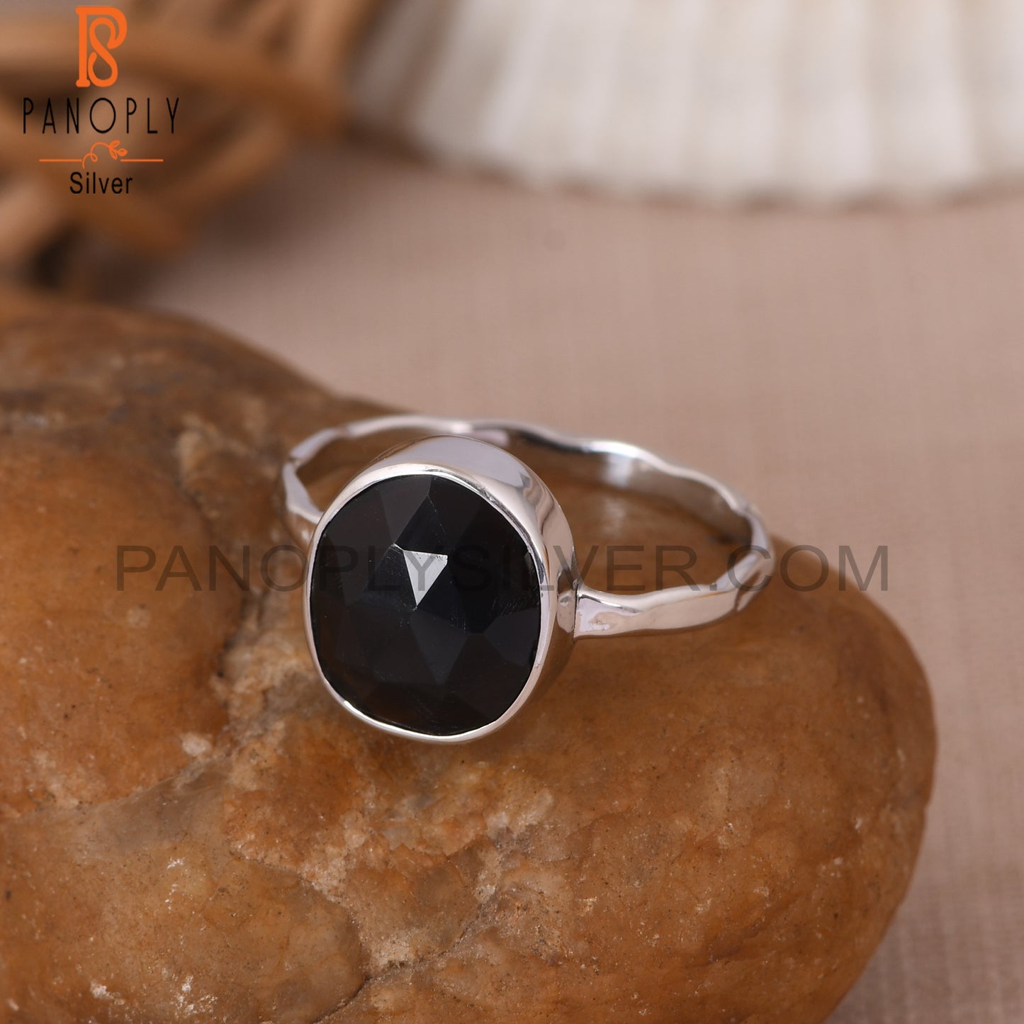 Multi Checkerboard Black Onyx 925 Silver Rings