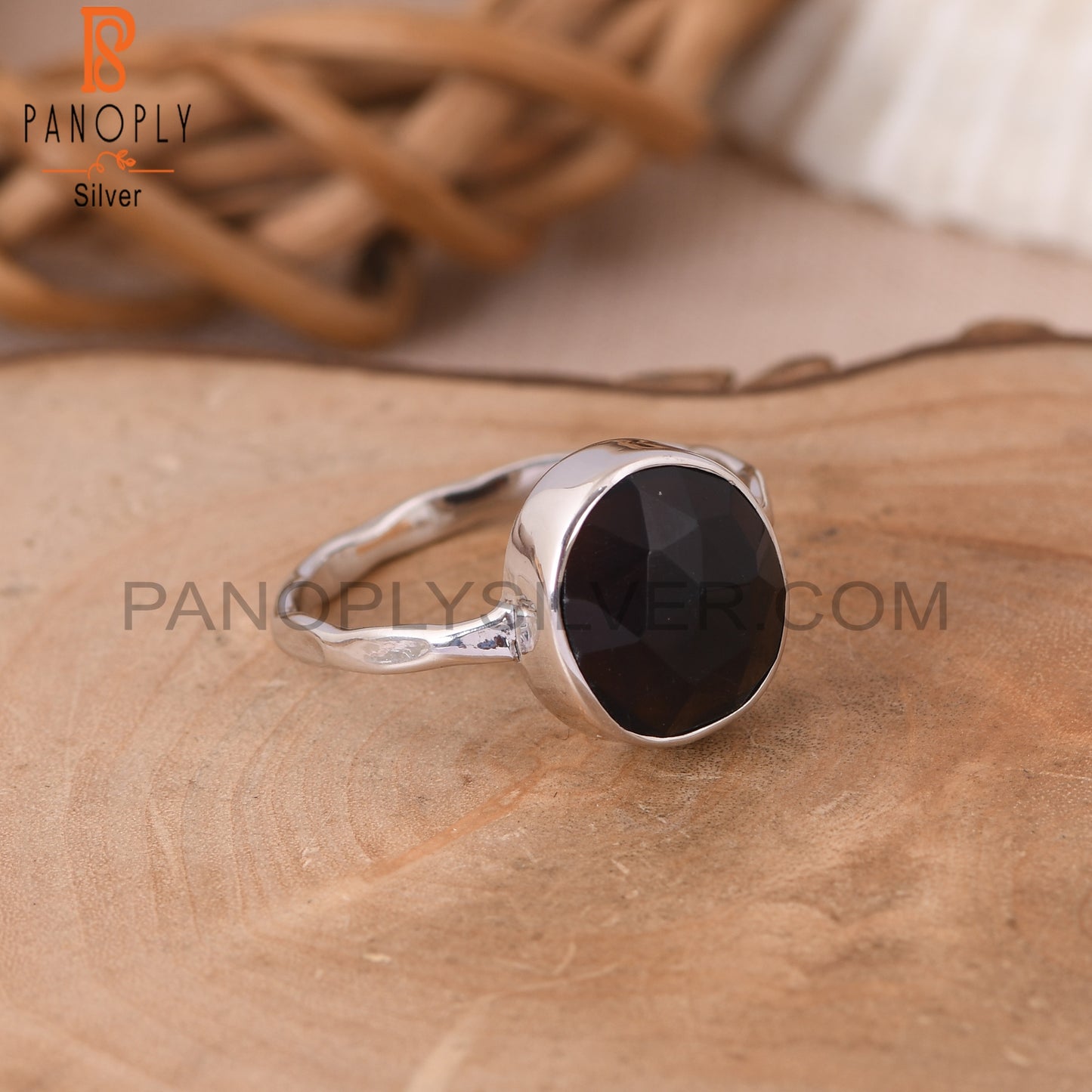 Multi Checkerboard Black Onyx 925 Silver Rings