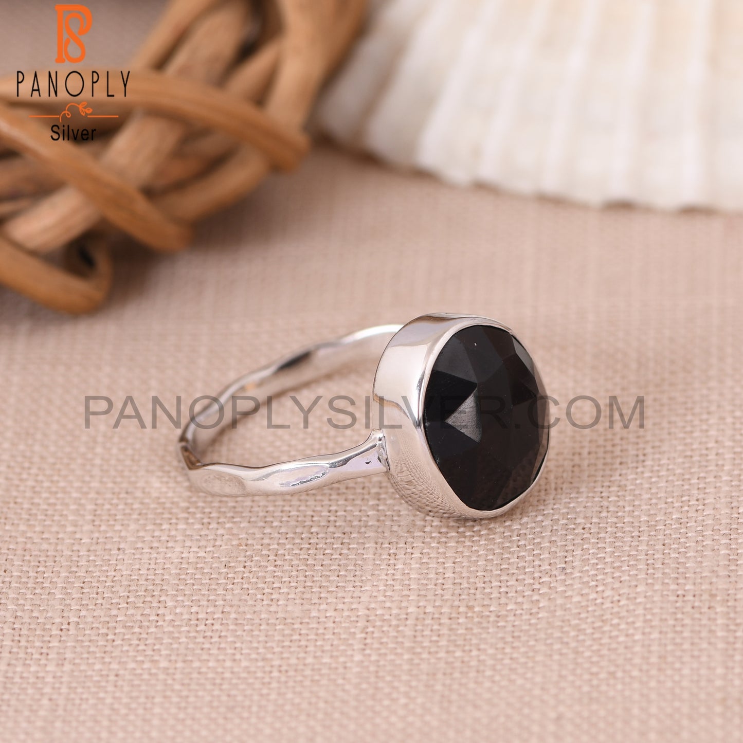 Multi Checkerboard Black Onyx 925 Silver Rings