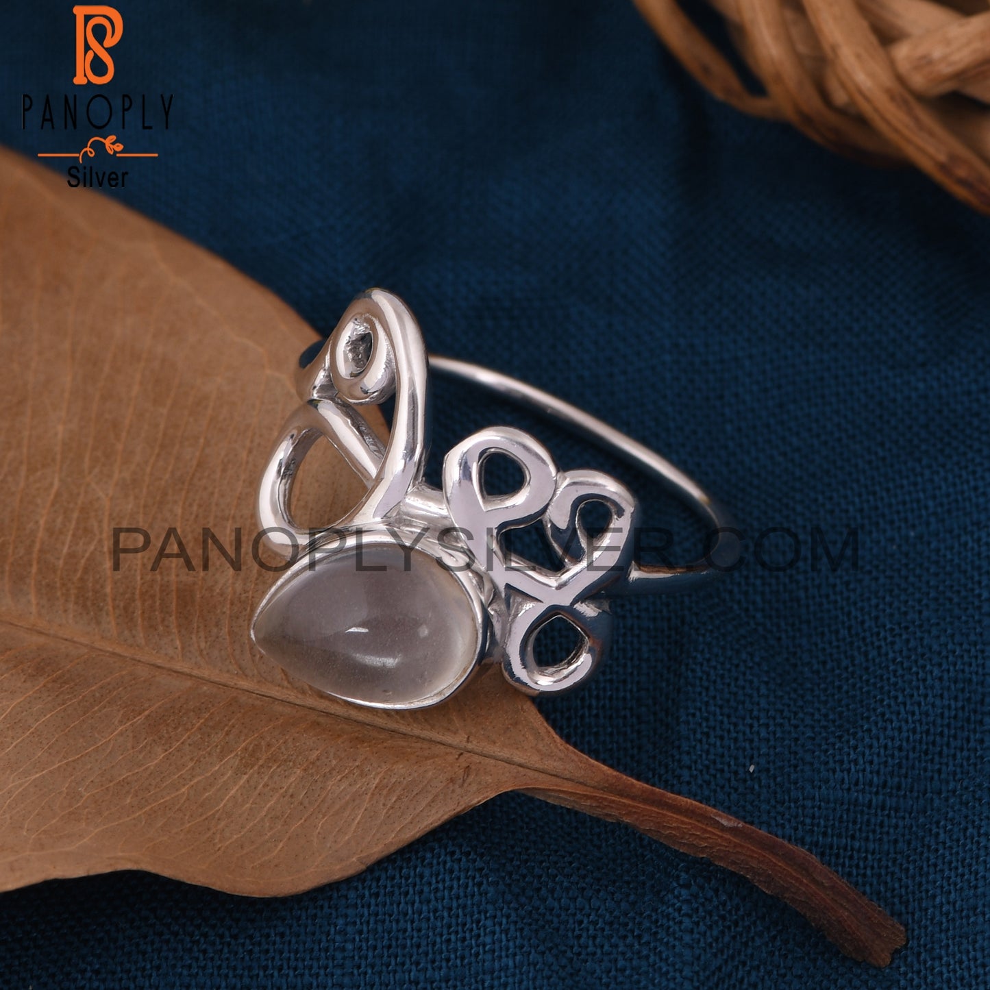 Crystal Quartz Pear Shape Filigree Rings