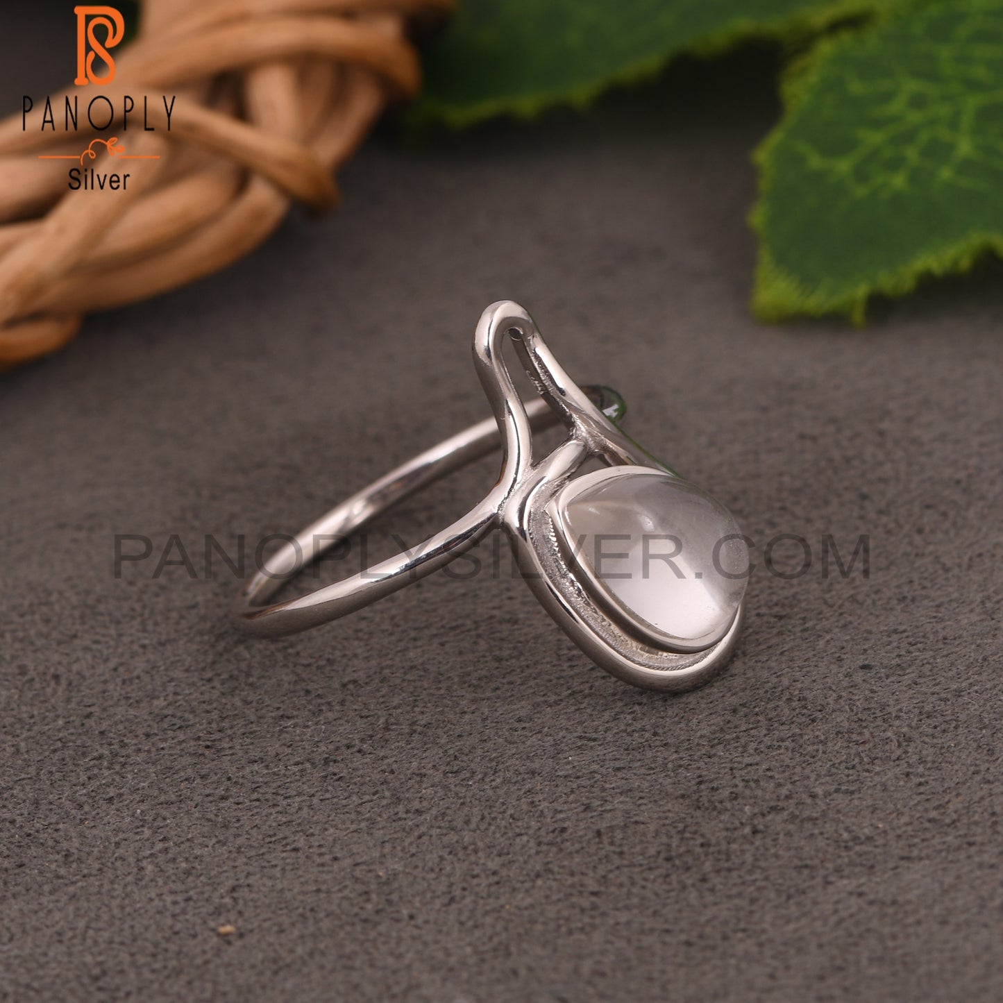 925 Silver Designer Crystal Quartz Pear Ring Jewelry