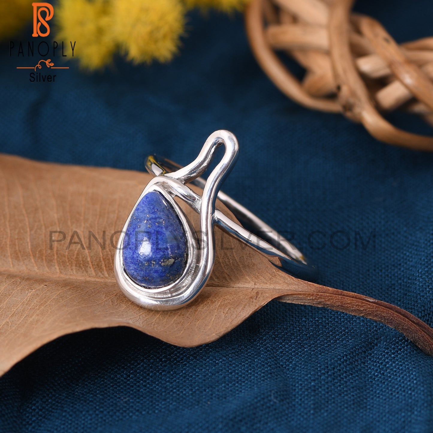 Nature Lapis Lazuli Inspired 925 Silver Ring Jewelry