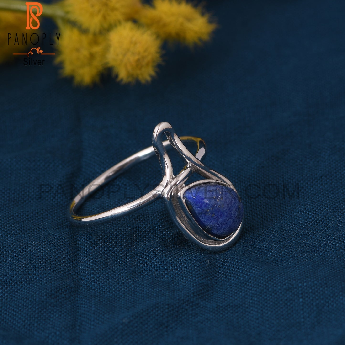 Nature Lapis Lazuli Inspired 925 Silver Ring Jewelry