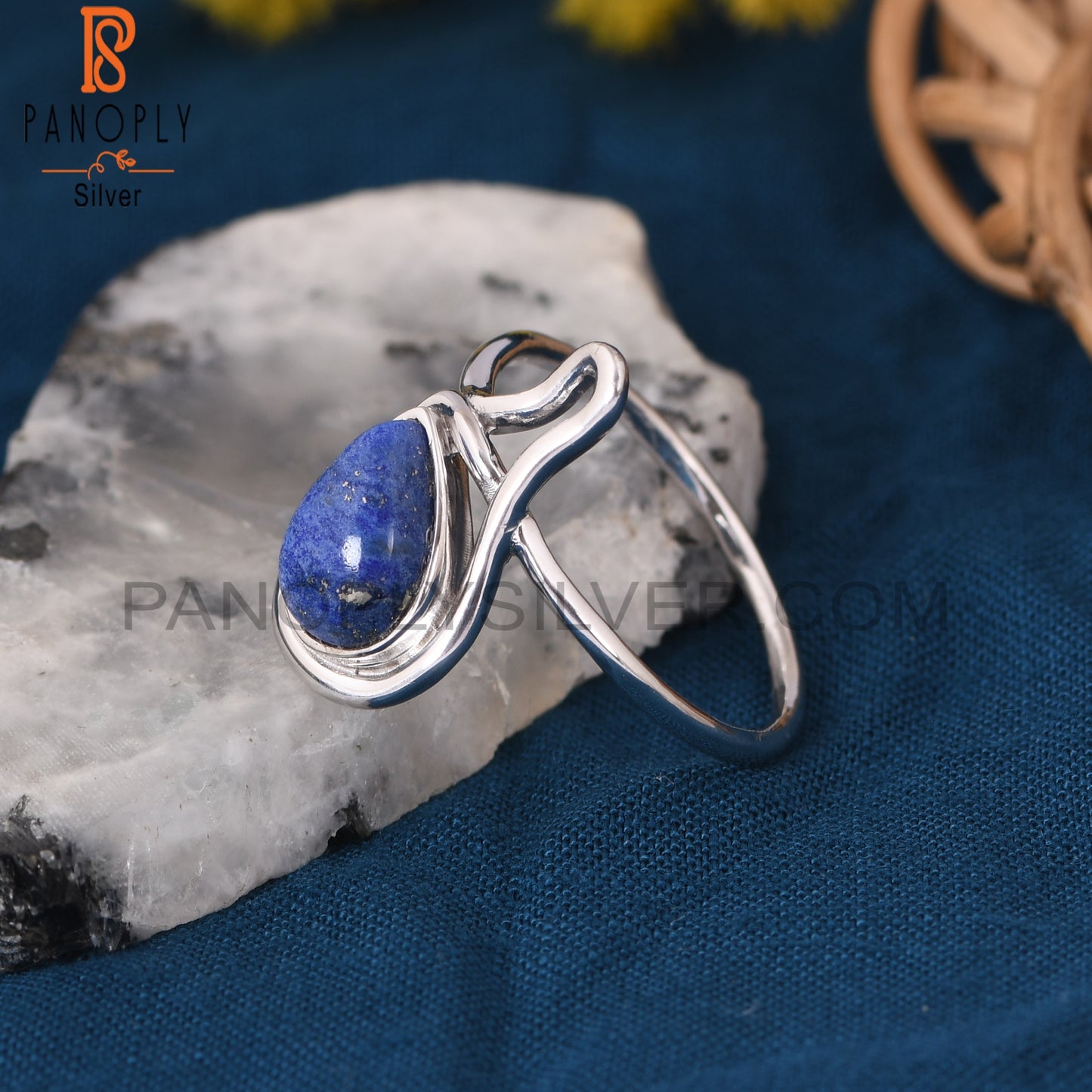 Nature Lapis Lazuli Inspired 925 Silver Ring Jewelry