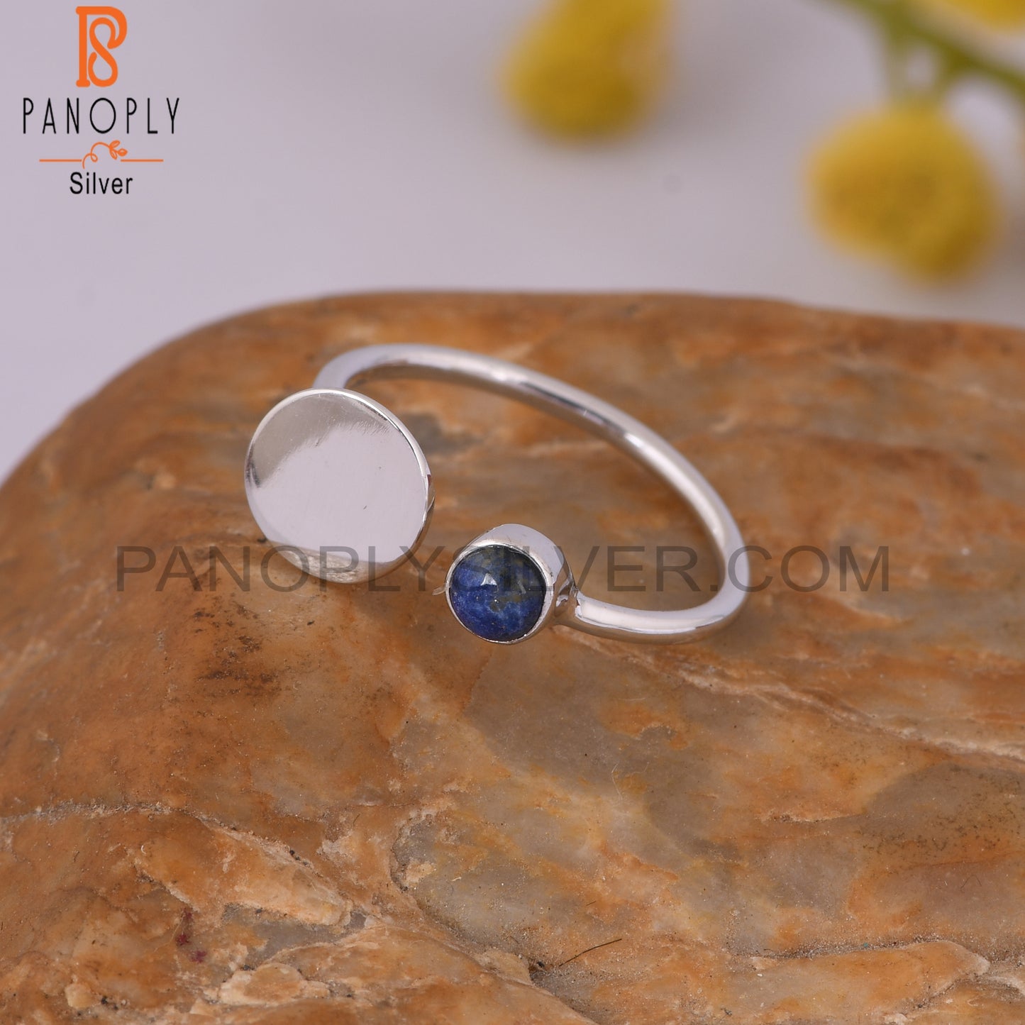 Lapis Lazuli 925 Sterling Silver Adjustable Pretty Minimalist Rings