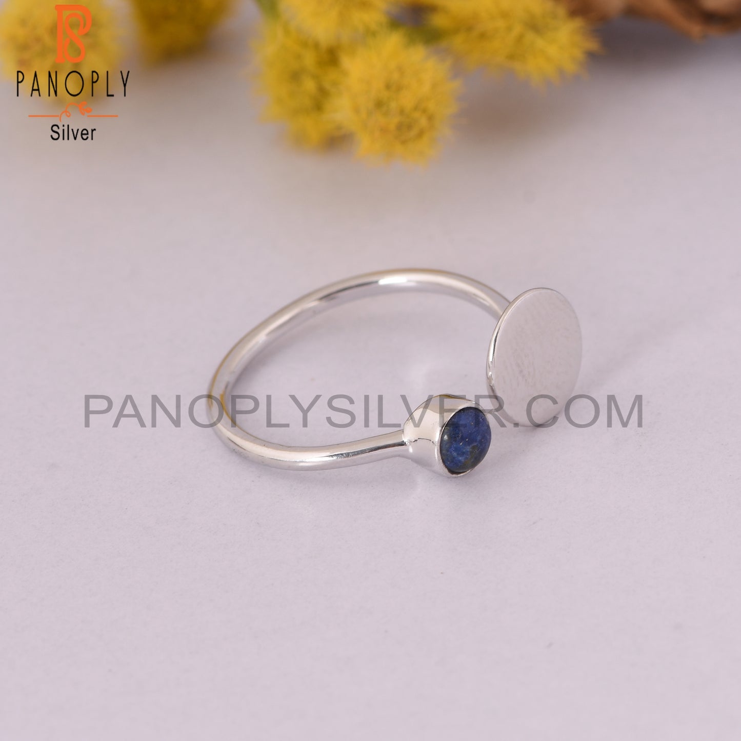 Lapis Lazuli 925 Sterling Silver Adjustable Pretty Minimalist Rings