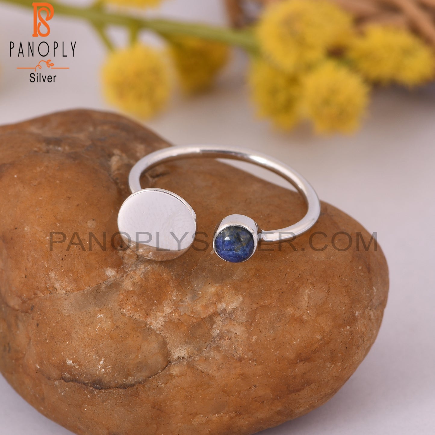 Lapis Lazuli 925 Sterling Silver Adjustable Pretty Minimalist Rings