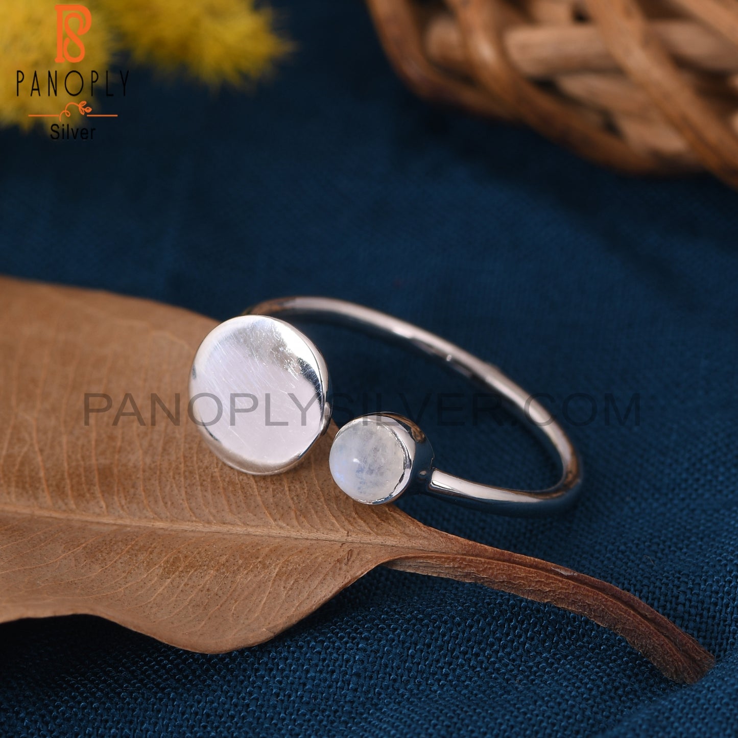 Rainbow Moonstone 925 Silver Custom Adjustable Rings