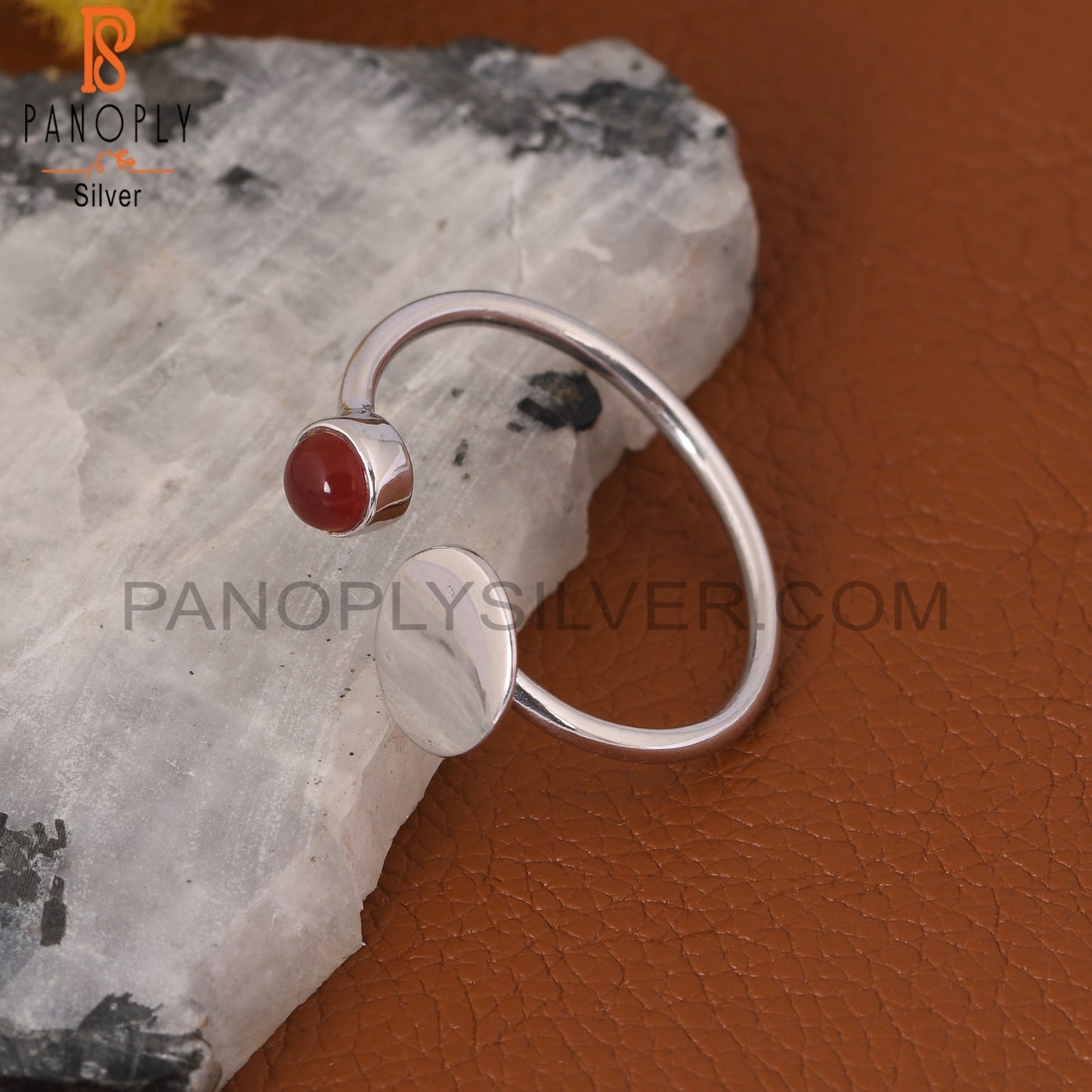 Red Onyx Gem Fine 925 Sterling Silver Promise Rings