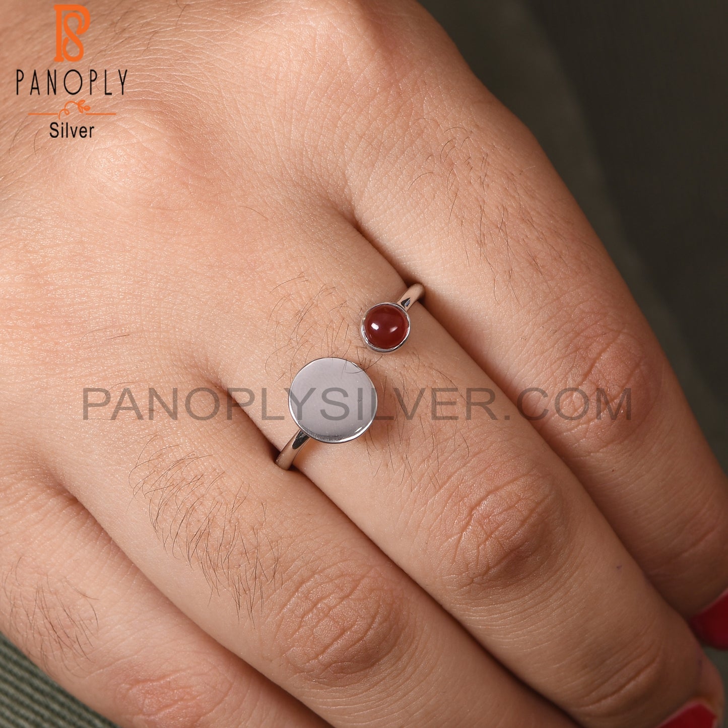 Red Onyx Gem Fine 925 Sterling Silver Promise Rings