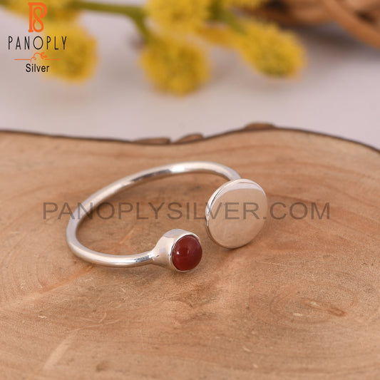 Red Onyx Gem Fine 925 Sterling Silver Promise Rings