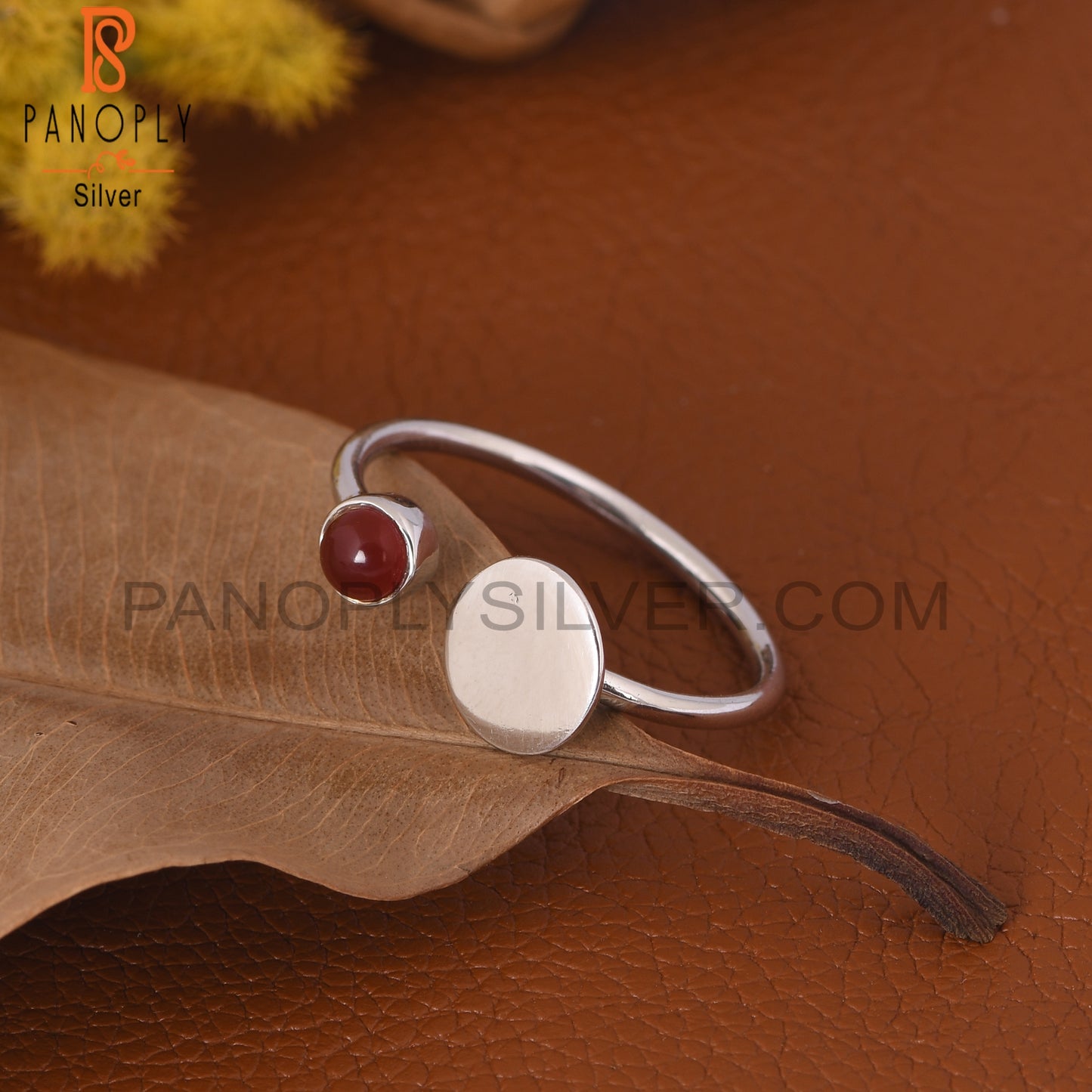 Red Onyx Gem Fine 925 Sterling Silver Promise Rings