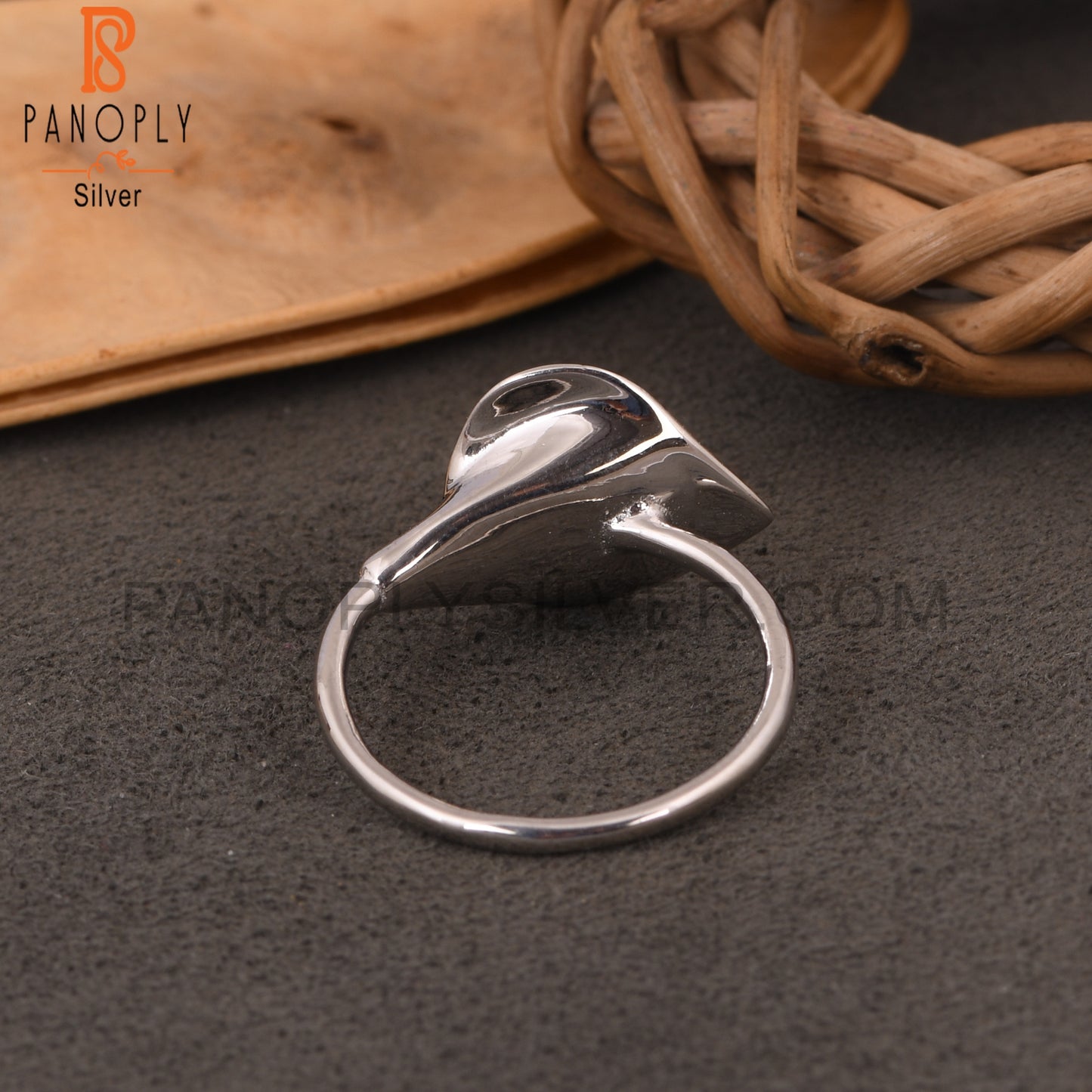 925 Sterling Silver Aqua Chalcedony Floral Designer Elegant Ring