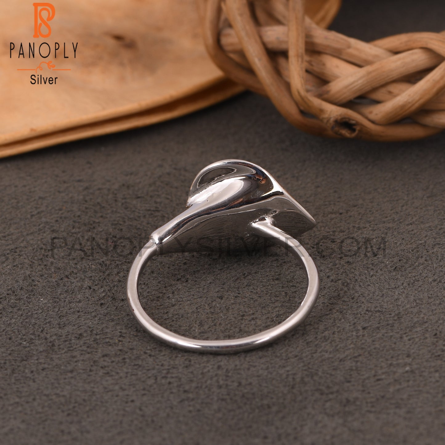 Smoky Quartz Floral Design 925 Silver Rings