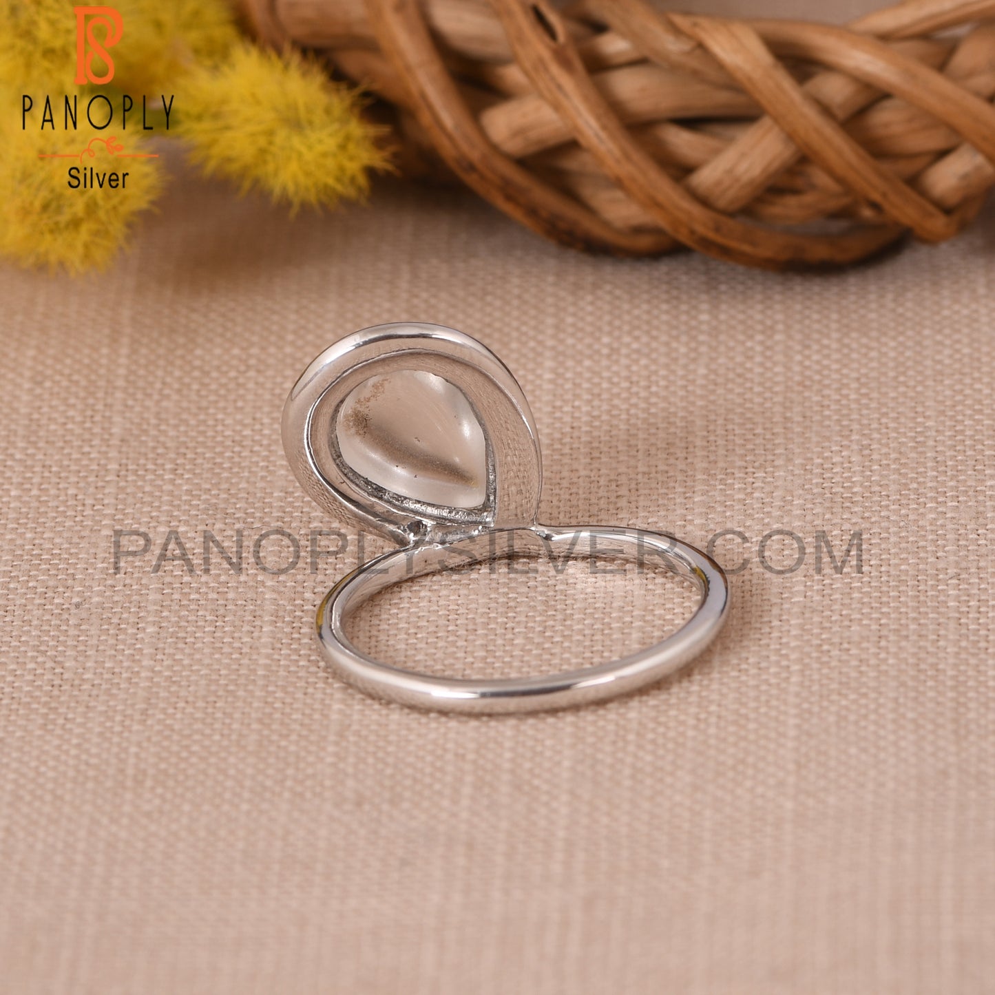 Crystal Quartz 925 Sterling Silver Gemstone Girls Rings