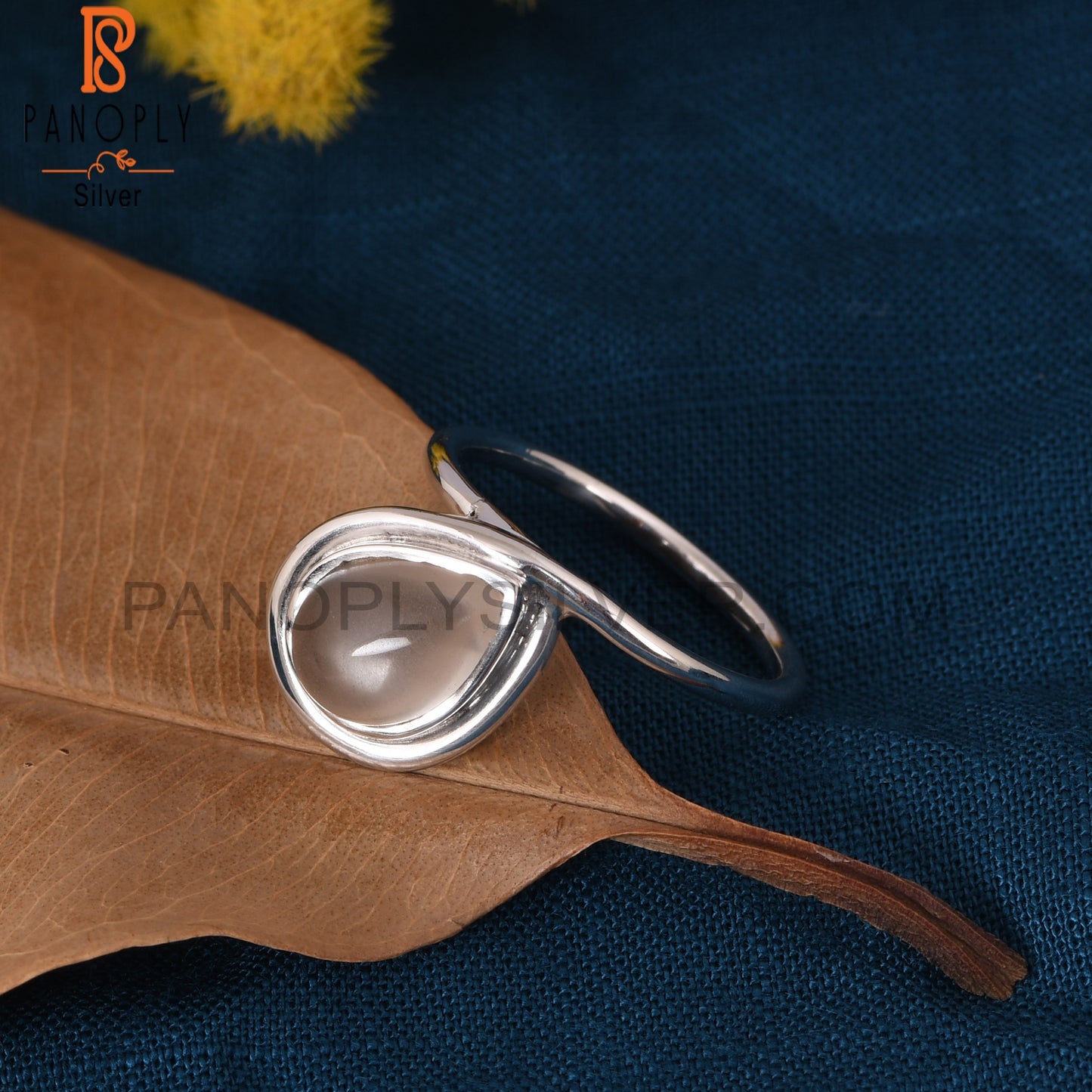 Crystal Quartz 925 Sterling Silver Gemstone Girls Rings