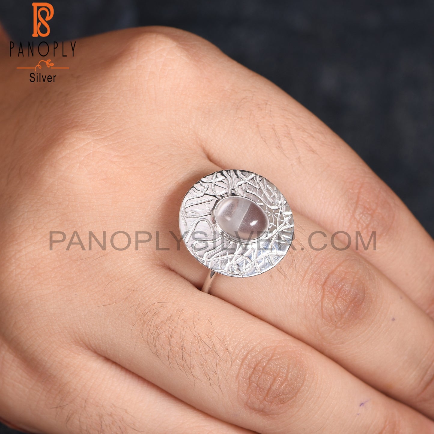 Hancrafted 925 Silver Crystal Quartz Cocktail Ring