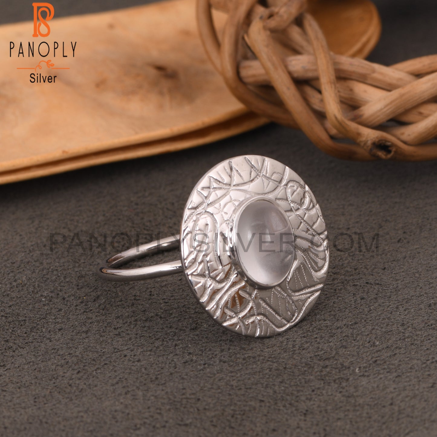 Hancrafted 925 Silver Crystal Quartz Cocktail Ring