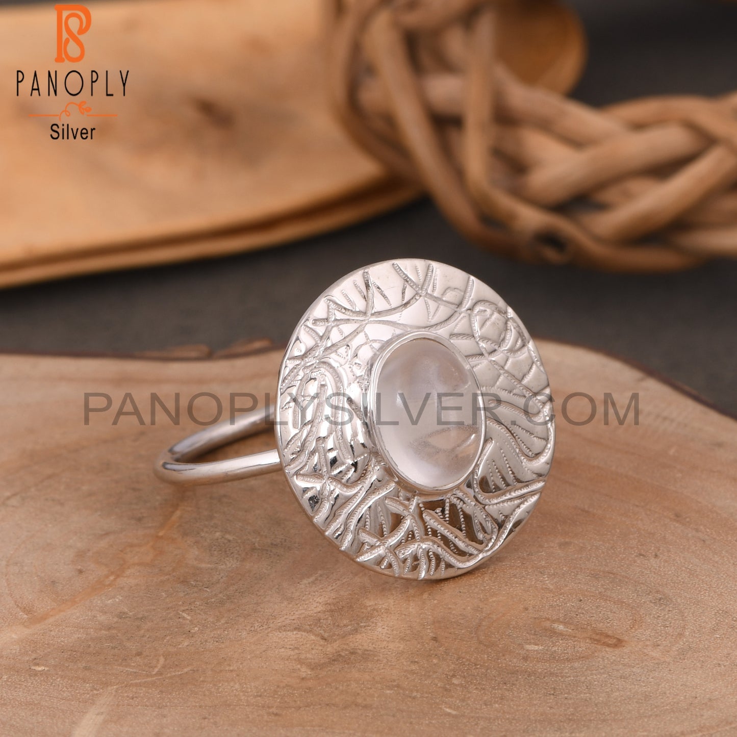 Hancrafted 925 Silver Crystal Quartz Cocktail Ring