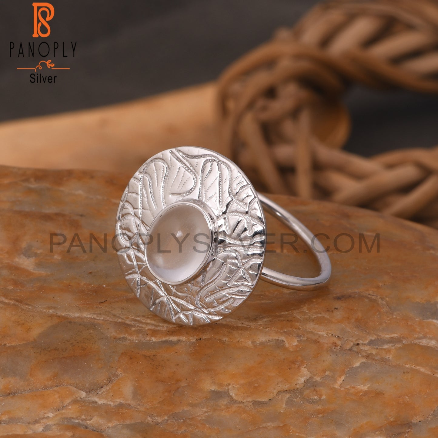 Hancrafted 925 Silver Crystal Quartz Cocktail Ring