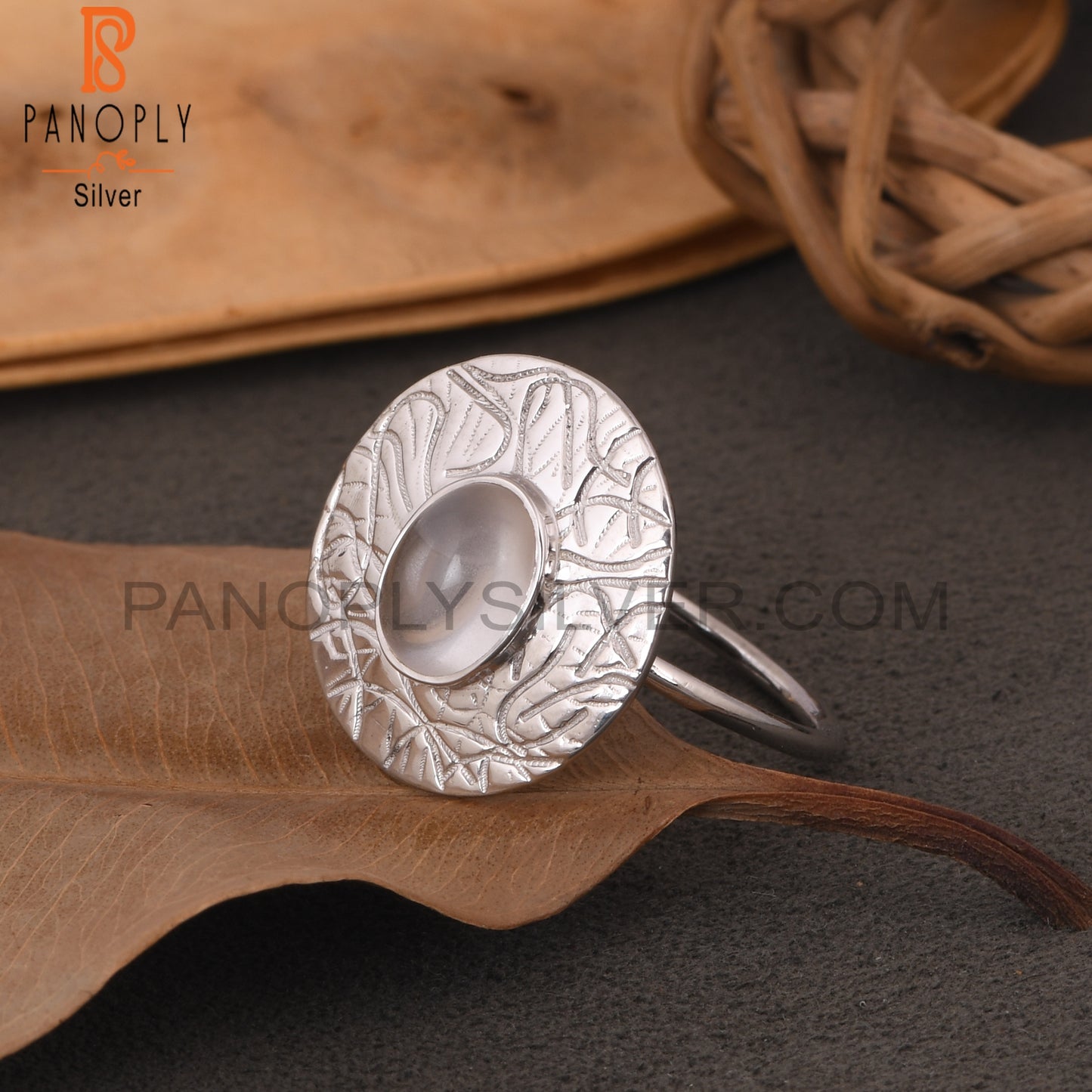 Hancrafted 925 Silver Crystal Quartz Cocktail Ring