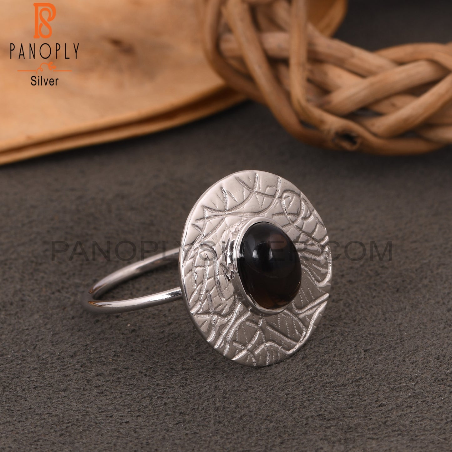 925 Sterling Silver Smoky Quartz Cocktail Ring For Womens