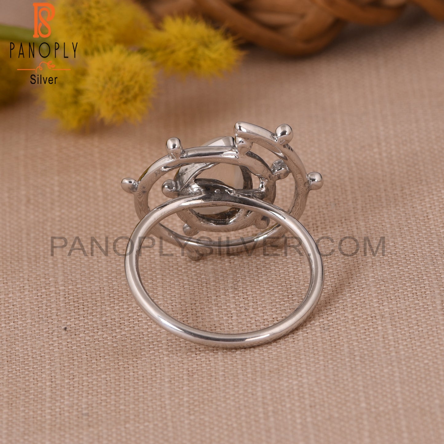 Crystal Quartz 925 Sterling Silver Cyclone Ring